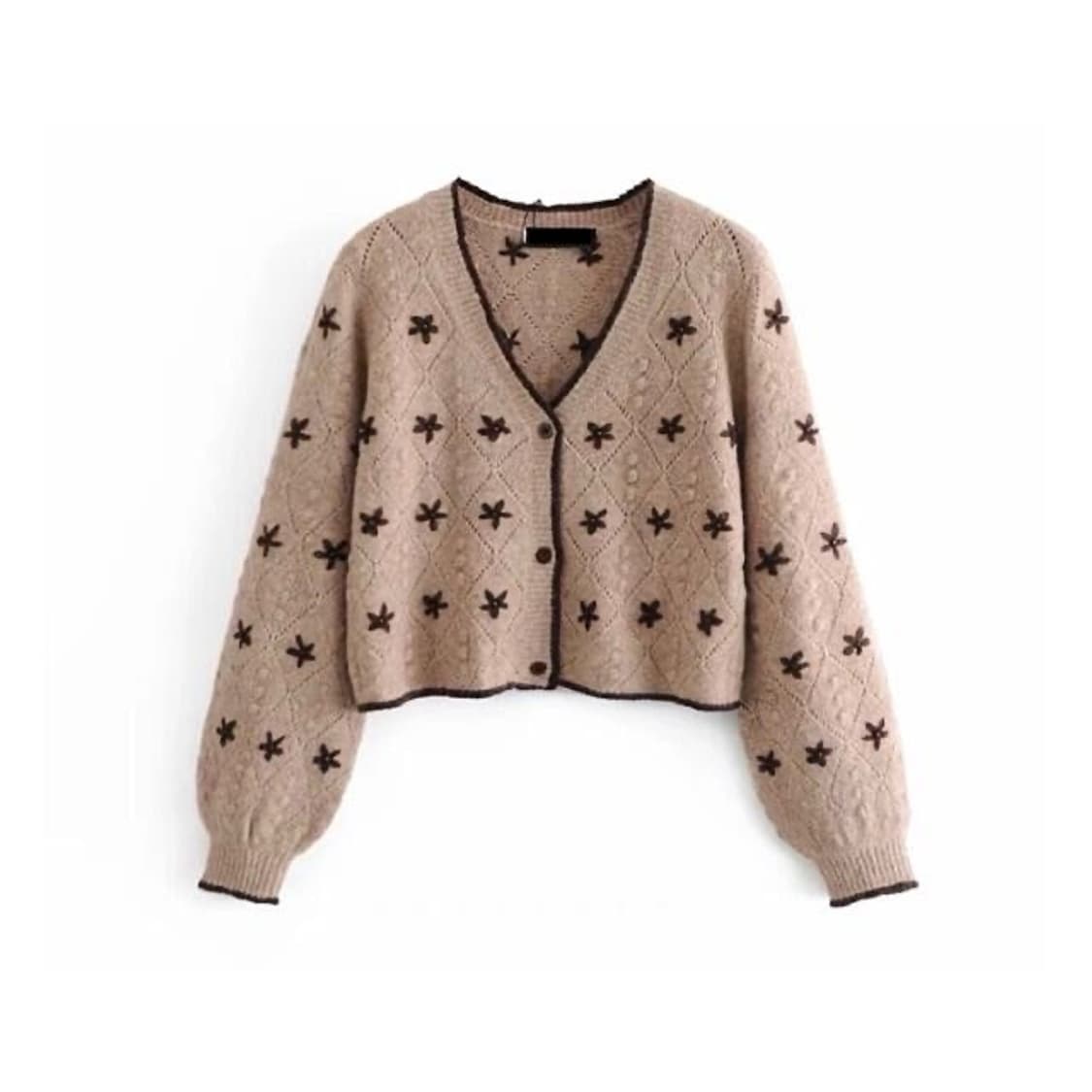 자라 자수 니트 가디건 상품이미지1