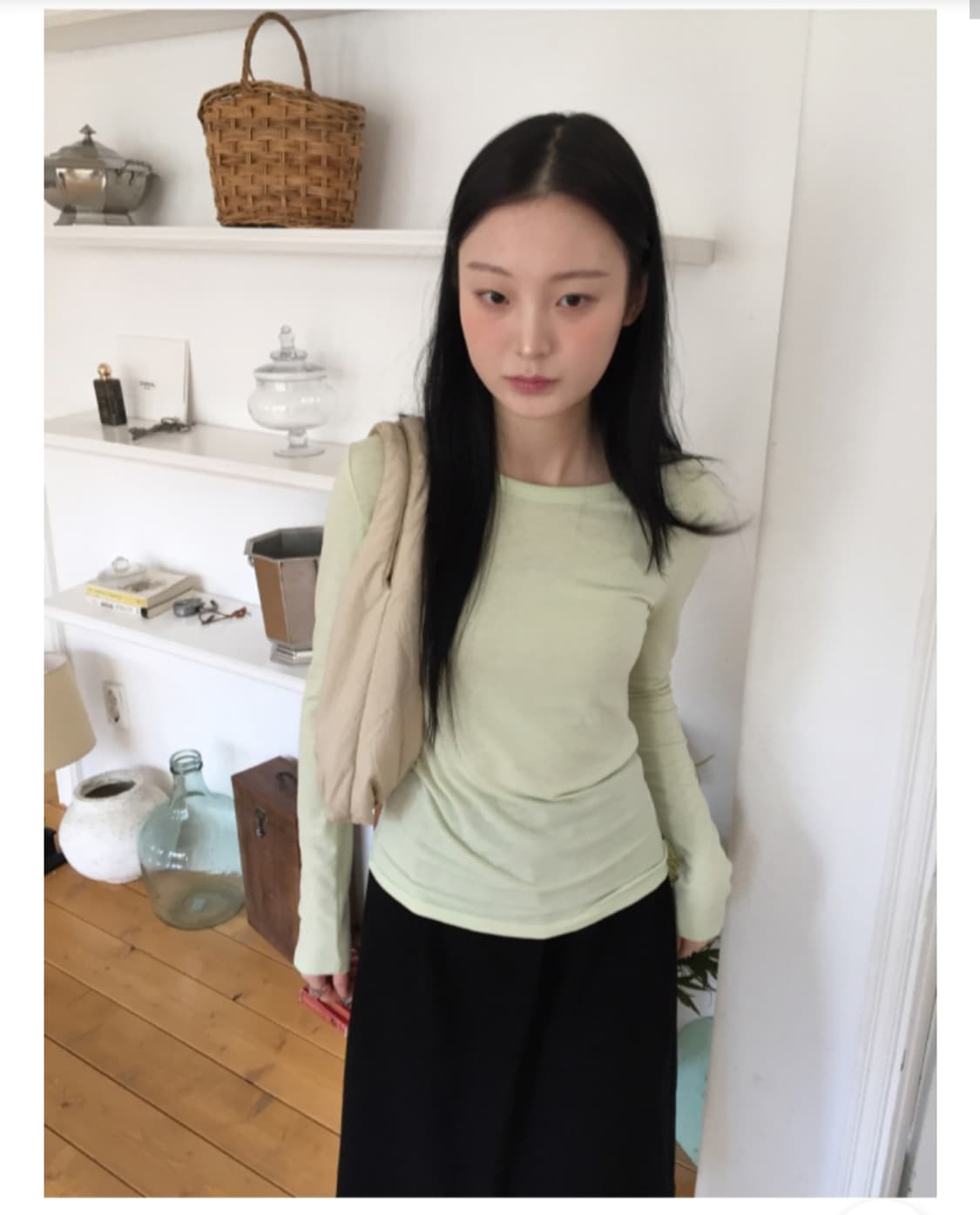 하우유 베오 슬림 컬러 베이직 긴팔티 상품이미지3