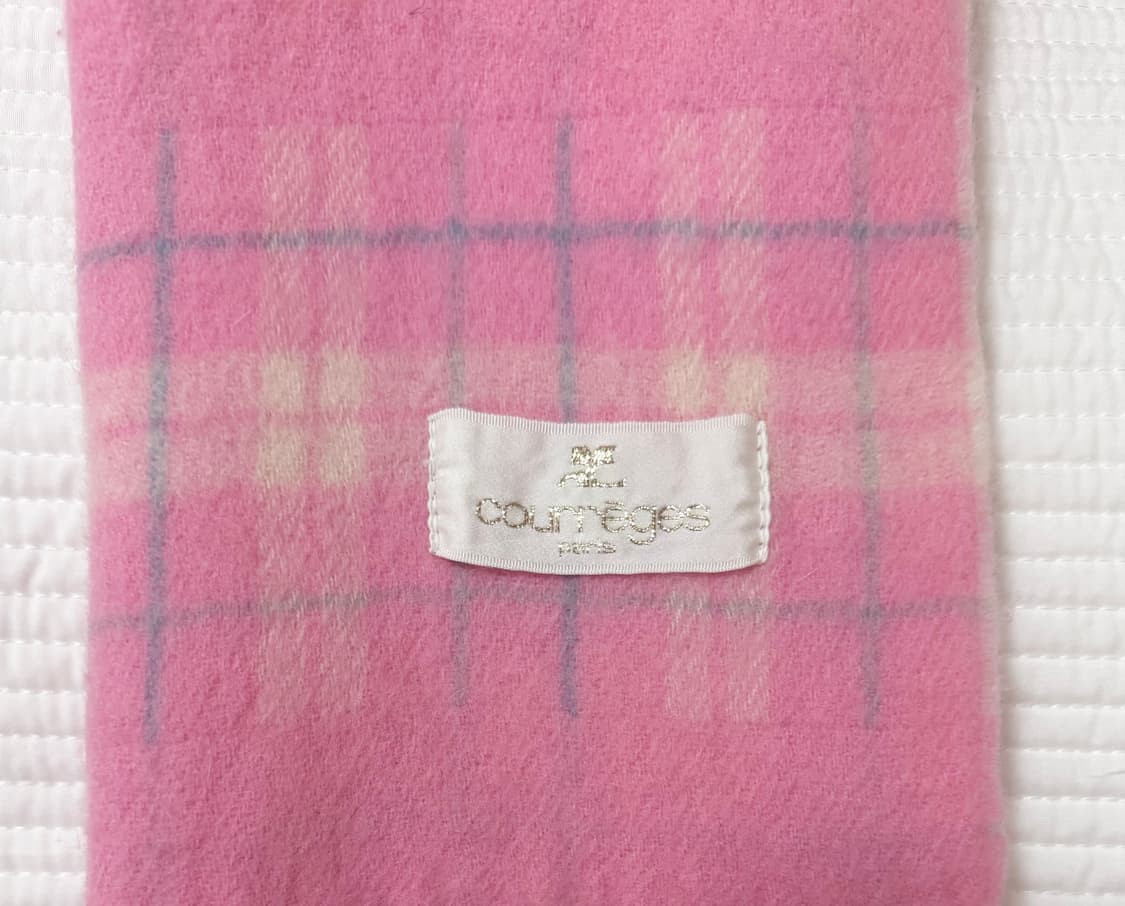 꾸레쥬 핑크 체크 머플러 상품이미지6