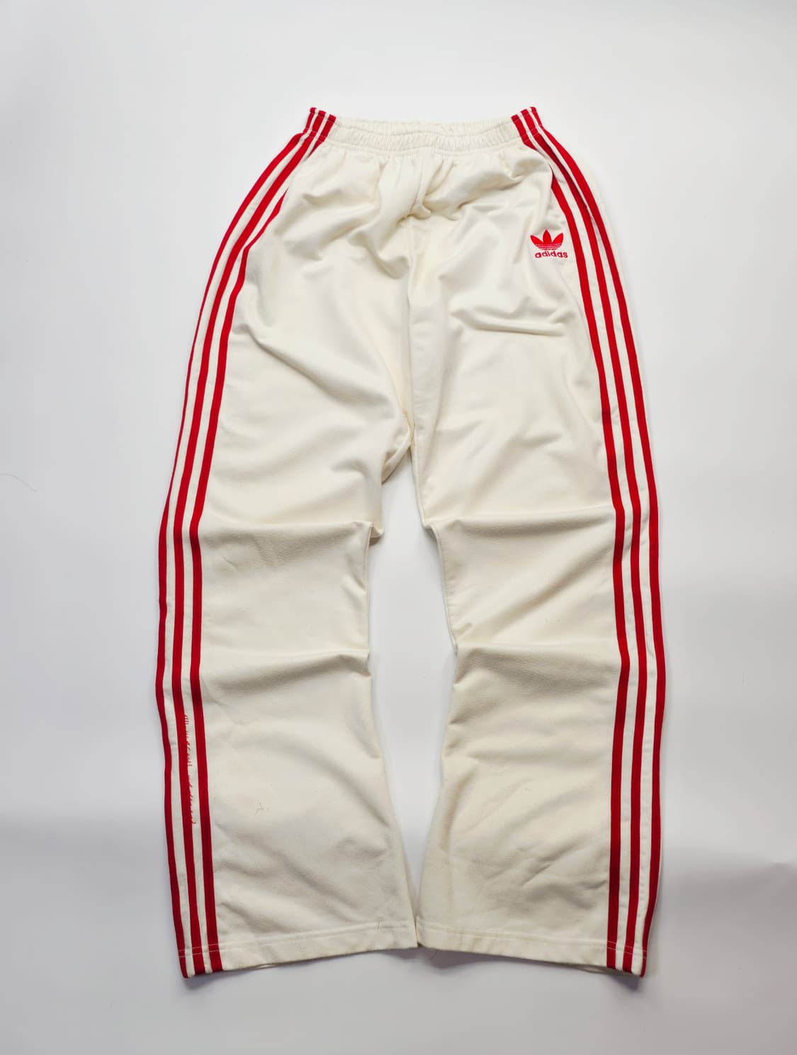 아디다스 아이보리x레드 트랙팬츠 트레이닝 저지 와이드 바지 상품이미지2