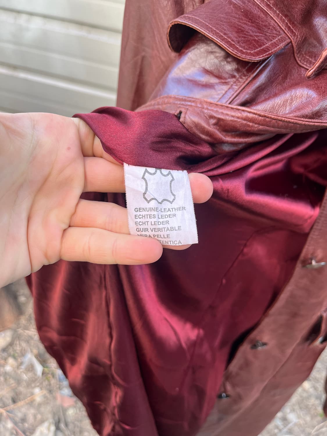 Vintage (maede in Italy) 리얼레더 레드컬러 코트  상품이미지7