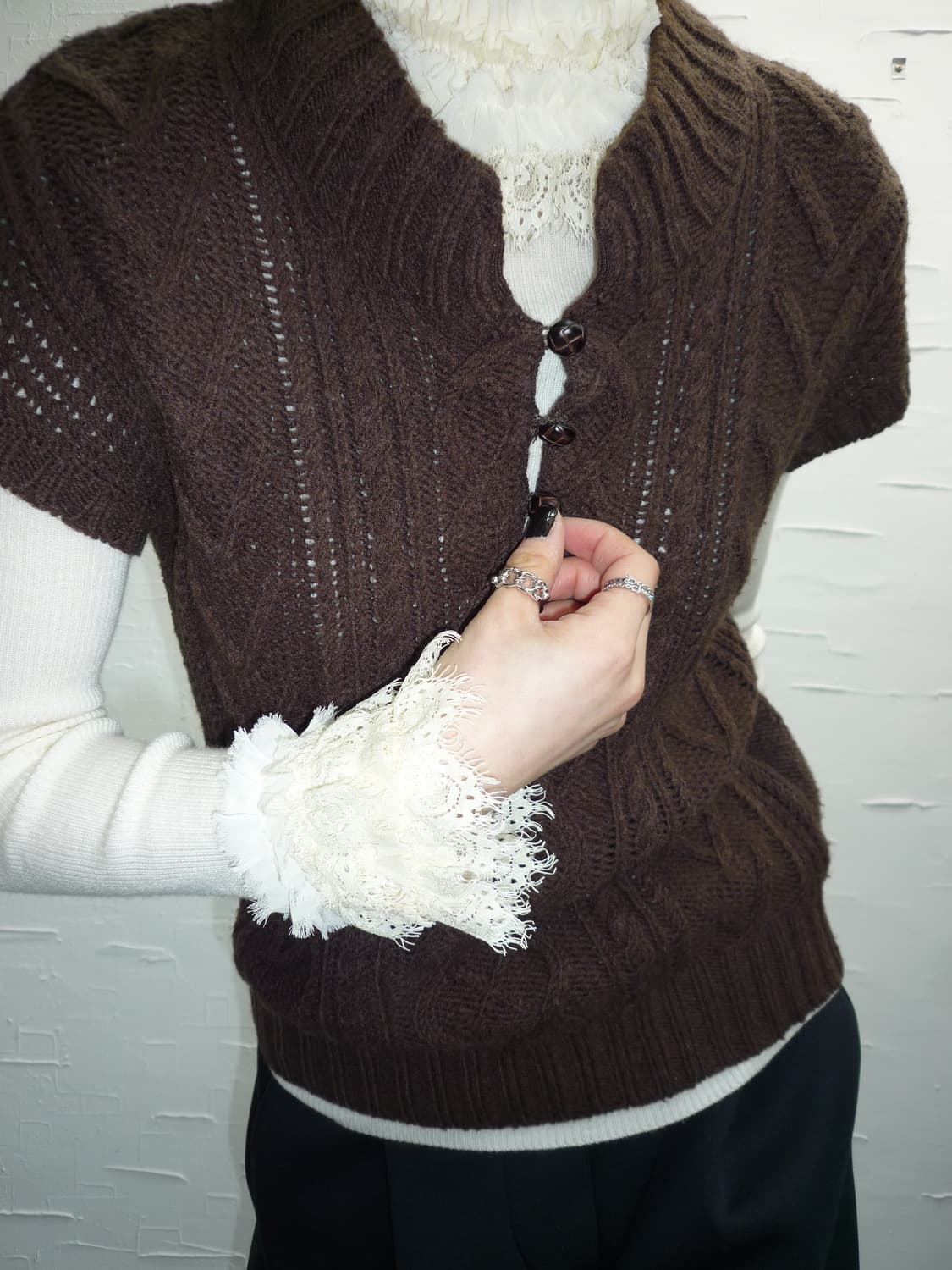 Deep mocha knit vest  상품이미지1
