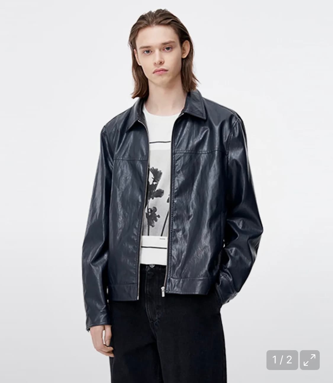 클럽모나코 에코 레더 봄버 자켓 (MM2D8WJM301MDN / 네이비  상품이미지2