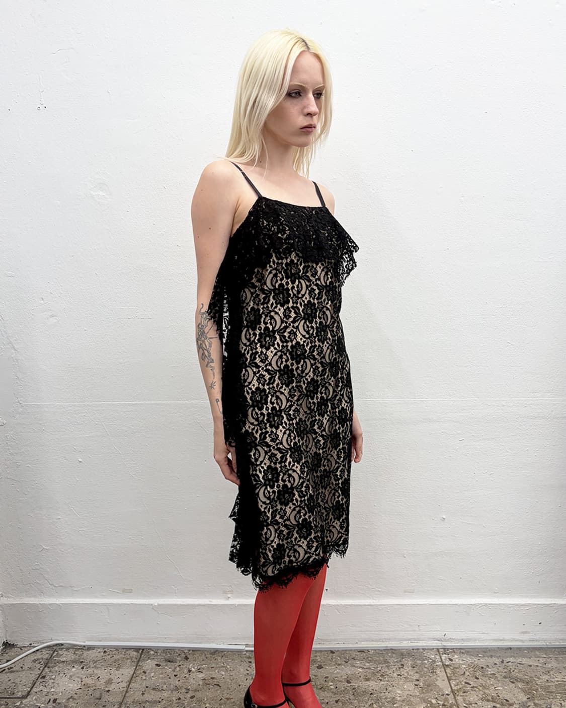 스포츠스 플로럴 레이스 슬립 드레스 상품이미지3