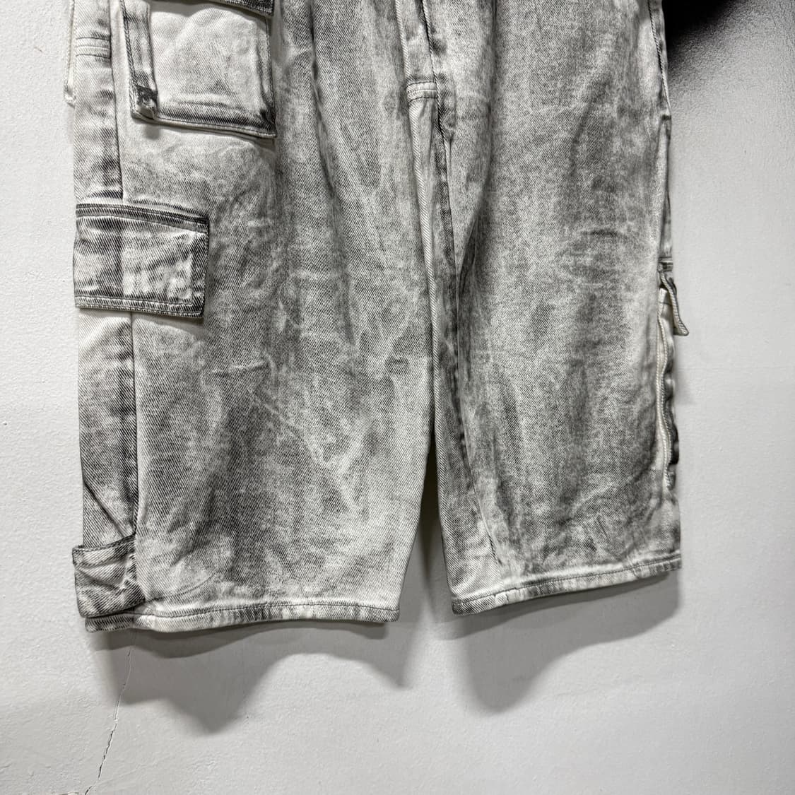 낫포너드 그런지 워싱 벌룬핏 와이드 카고 데님 팬츠 상품이미지5