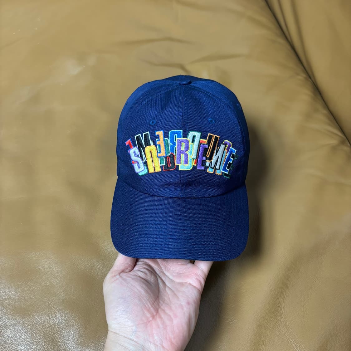 Supreme 슈프림 코듀라 트리플 로고 네이비 6패널 볼캡 모자 상품이미지2