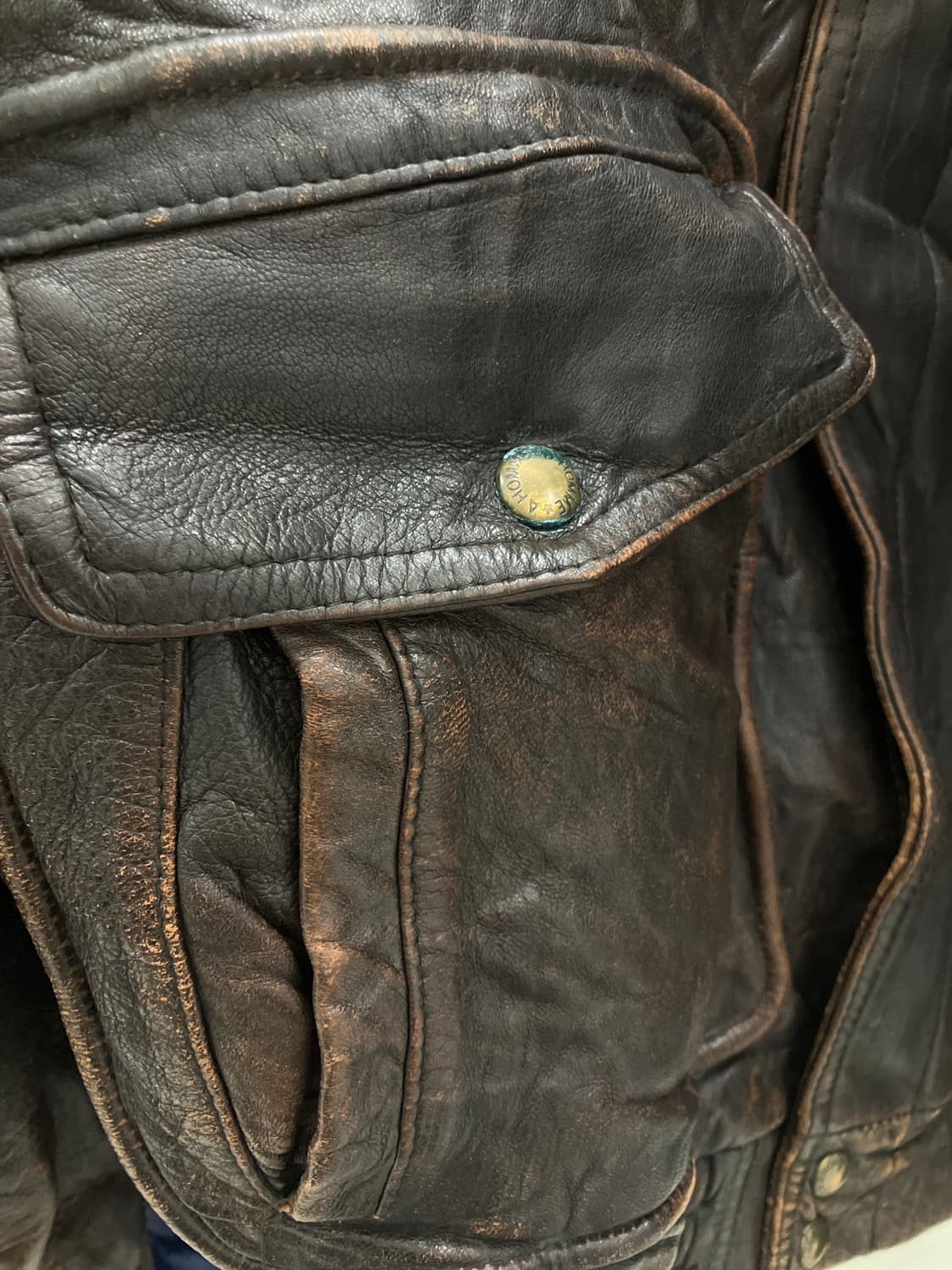 D'HOMME A HOMME 빈티지 양가죽 자켓 M 상품이미지6