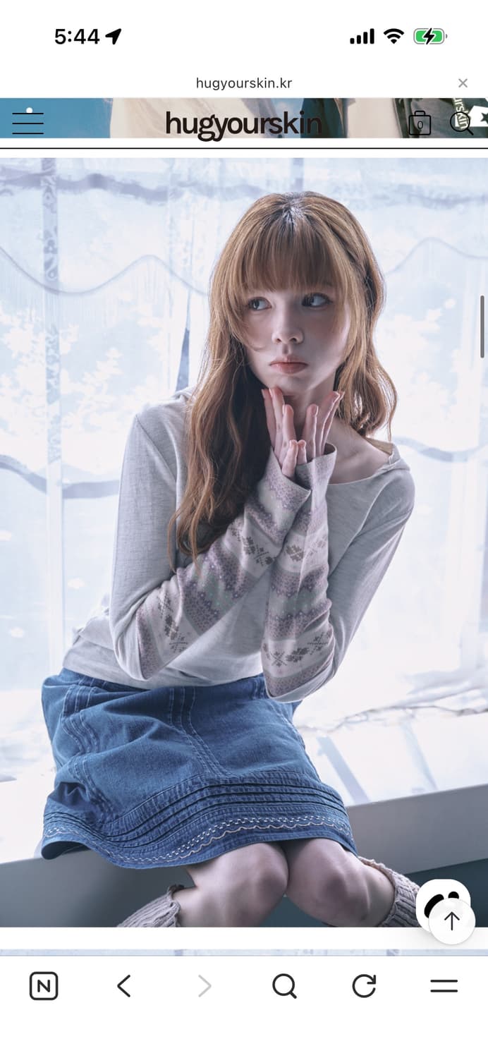 허그유어스킨 Denim midi skirt 상품이미지2