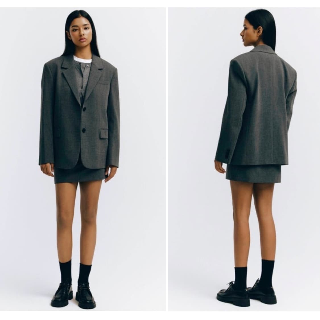 지오다노 오버핏 블레이저 블랙 상품이미지6