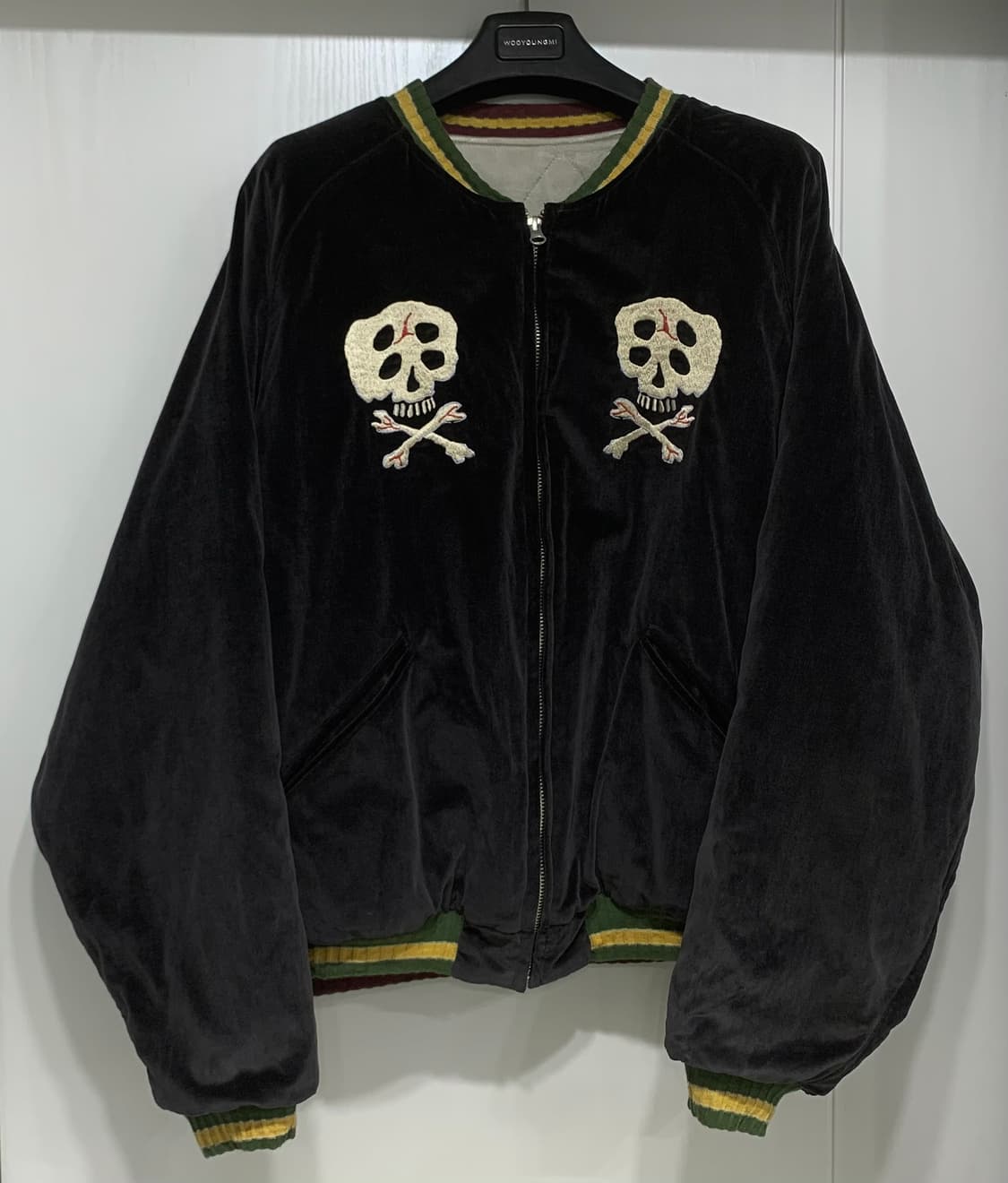 [4]캐피탈 벨베틴 설파이드 수베니어 레인 스컬 자켓 블랙 상품이미지3