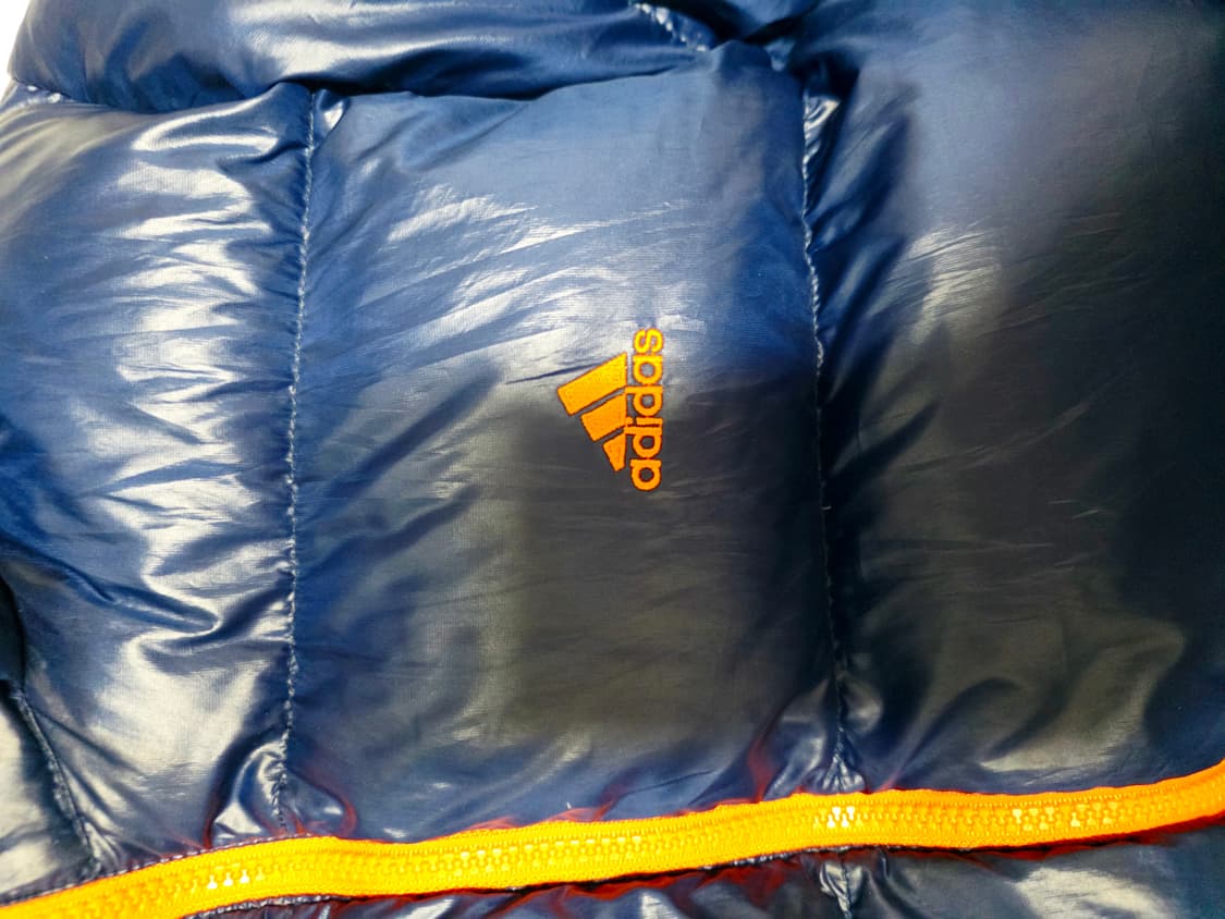 [아디다스] Y2K 유광 네이비 오렌지 배색 발열 구스다운 후드 패딩 9 상품이미지2