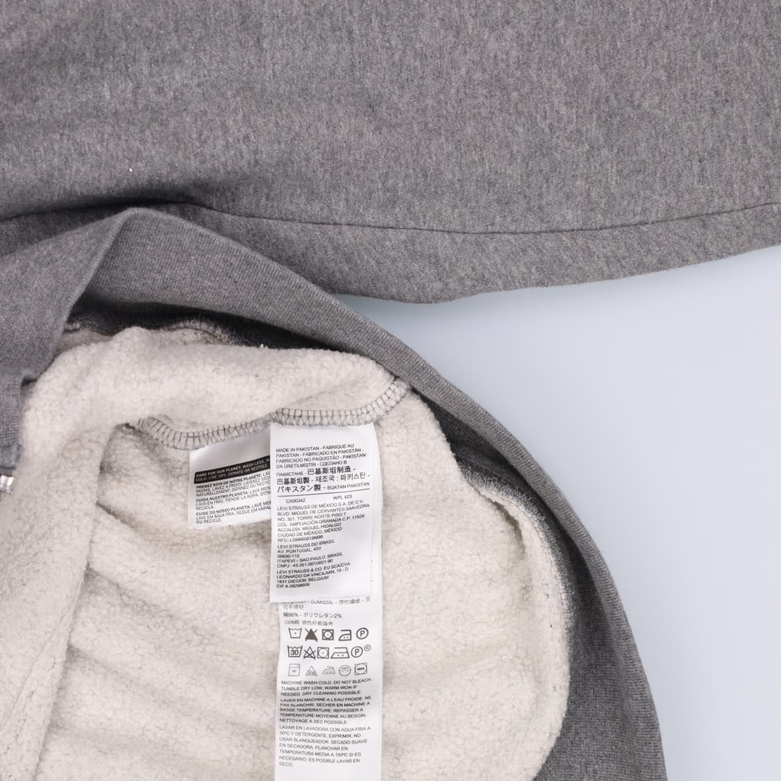 [L] 리바이스 기모 후드 집업 저지 자켓 0105J 상품이미지5