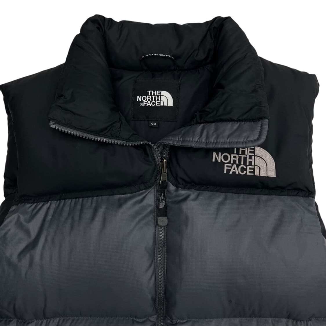 노스페이스 700 블랙 배색 차콜 패딩조끼 90 상품이미지4