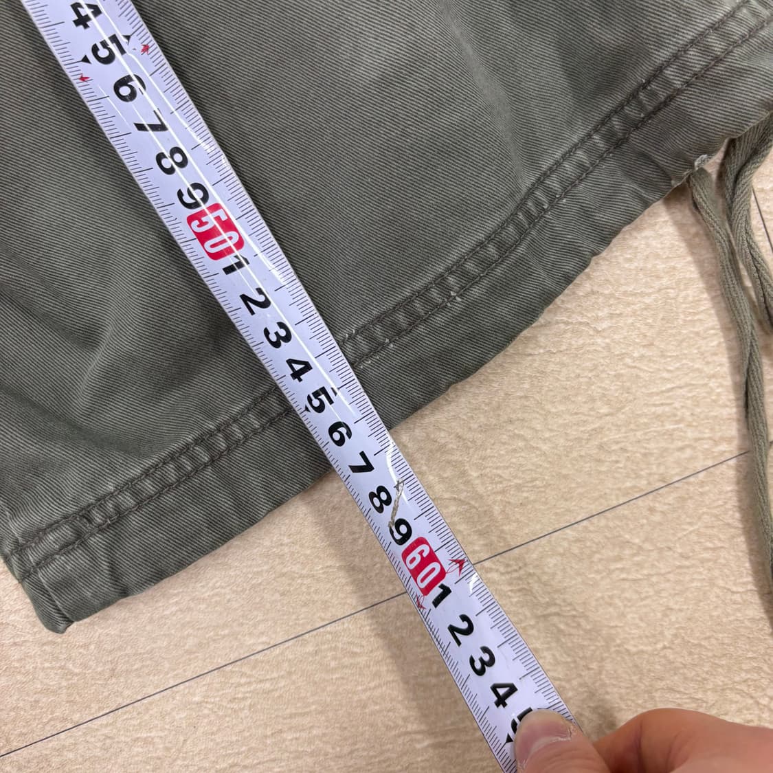 빈티지 카키 카고 하프팬츠 상품이미지4