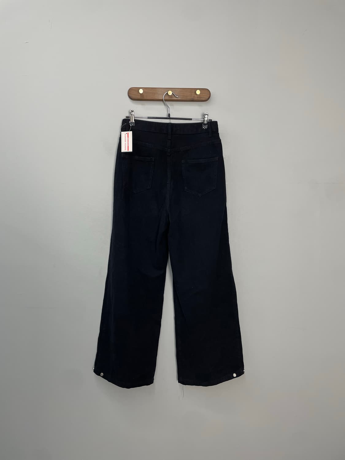 빈티지 블랙 코튼 와이드 팬츠 H1543 상품이미지6