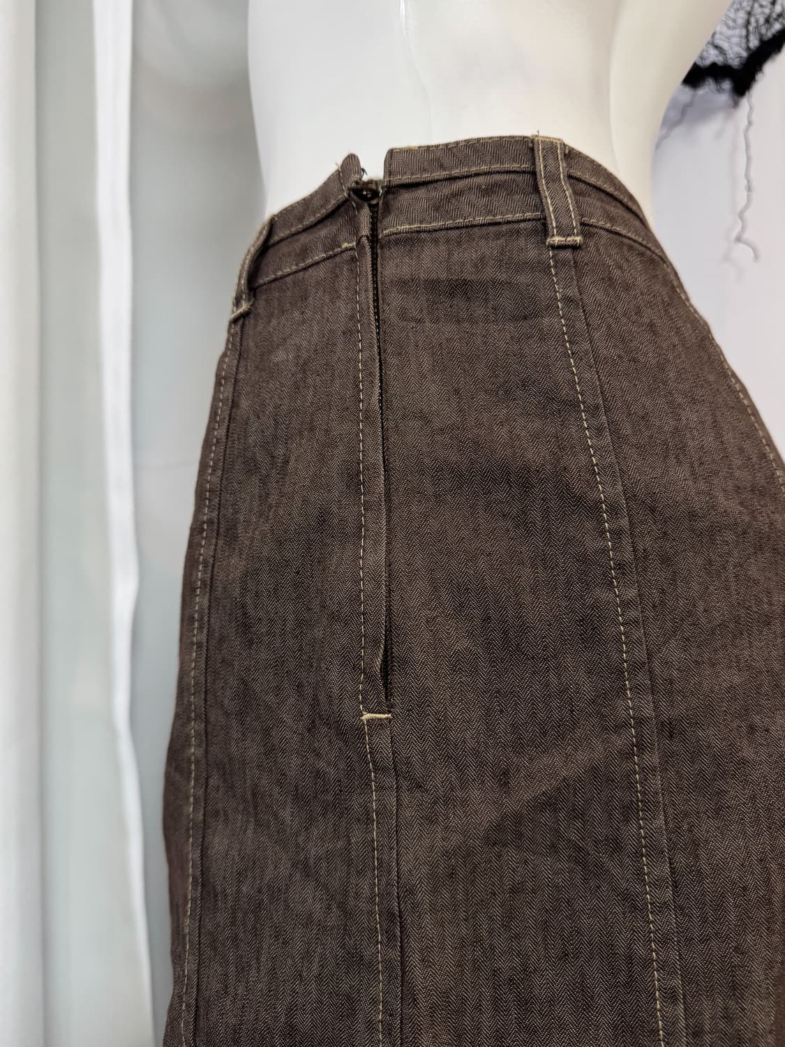 brown detail skirt 상품이미지3