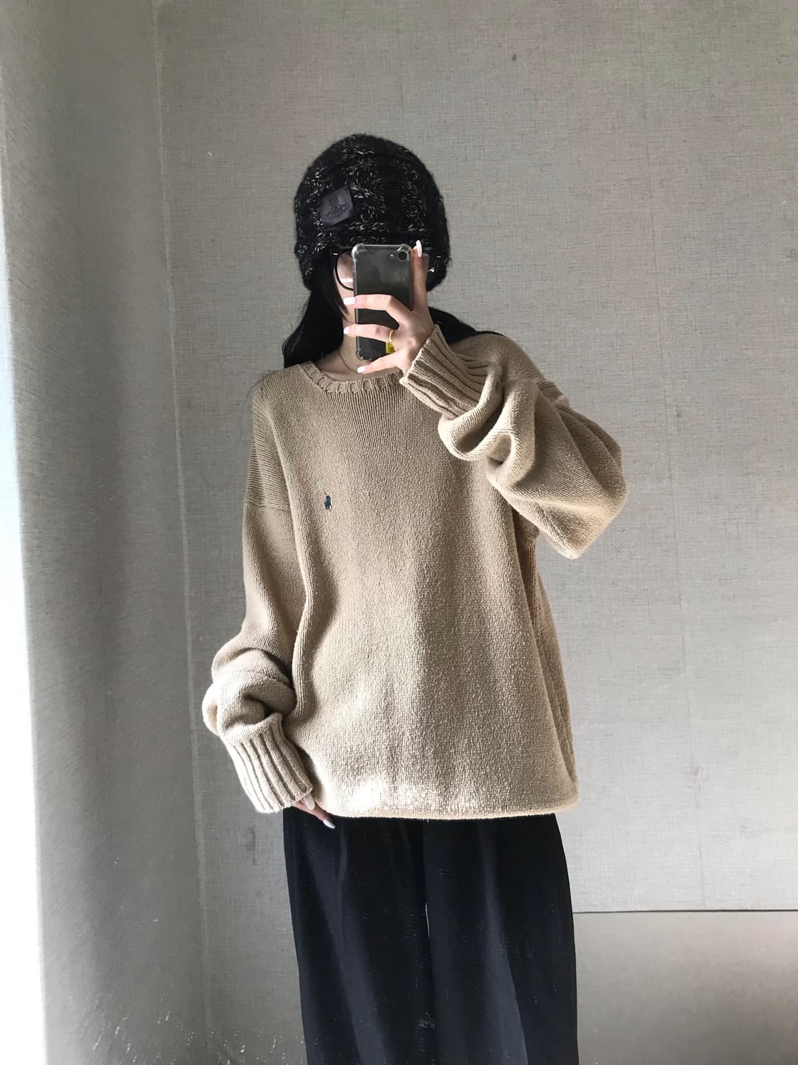 폴로 베이지 오버핏 니트 상품이미지5