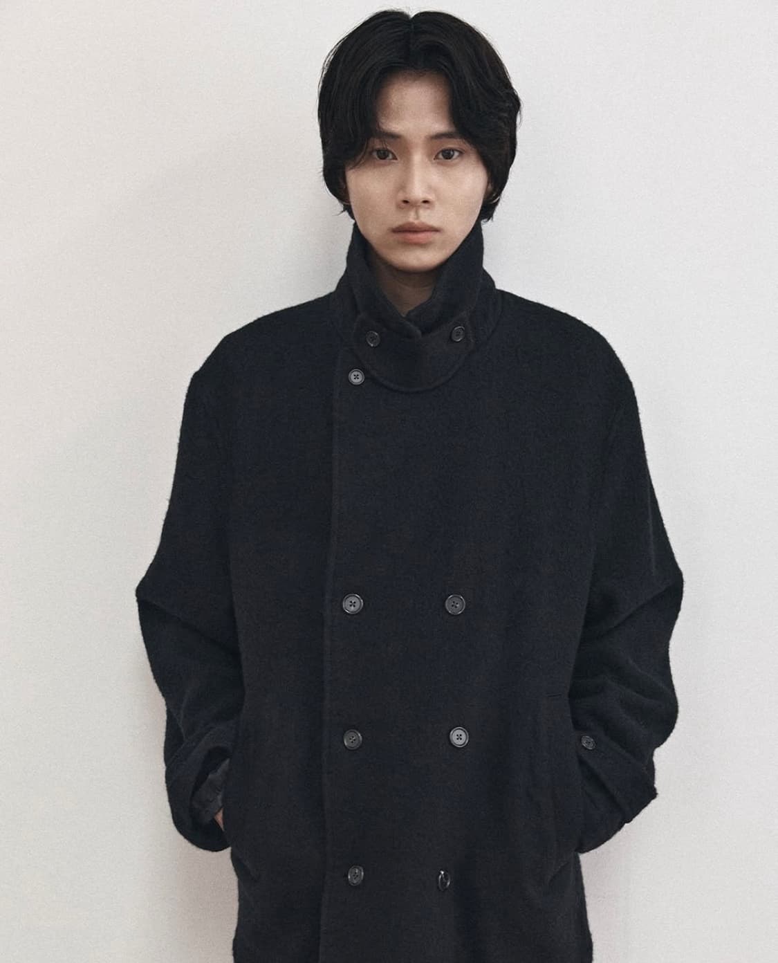 브라운야드 보일드 울 피코트 블랙 4 사이즈 상품이미지1