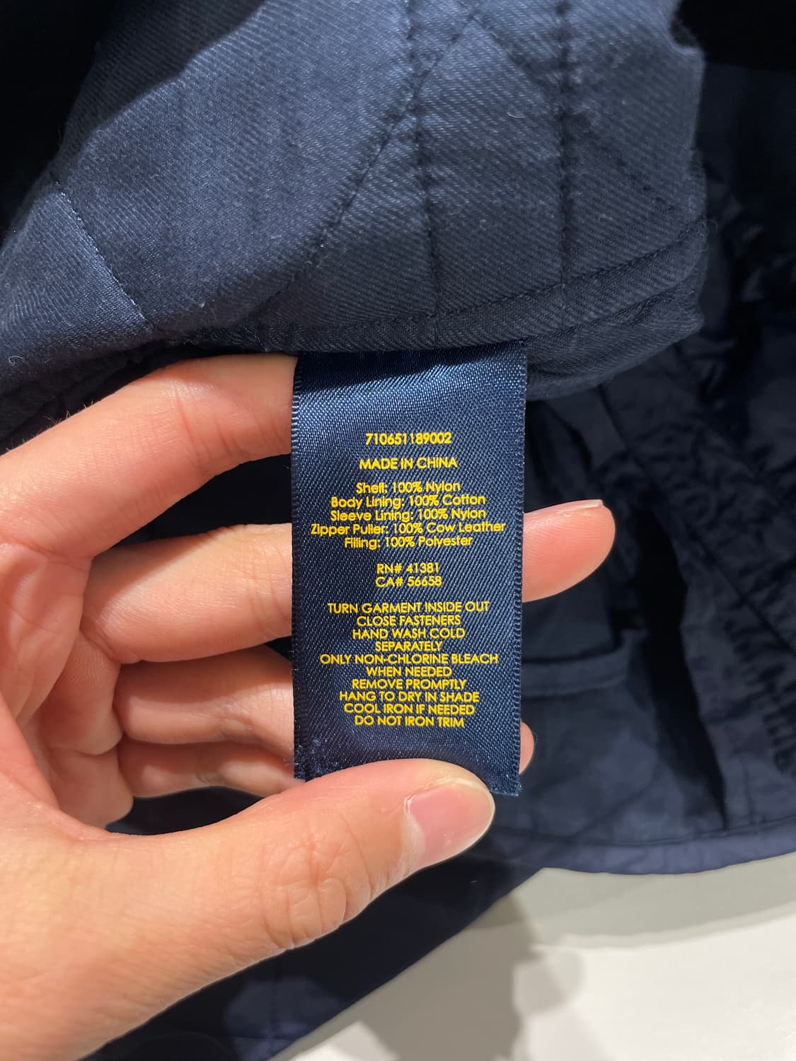 폴로 랄프로렌 딥 네이비 싱글 포켓 나일론 퀼팅 자켓 상품이미지8