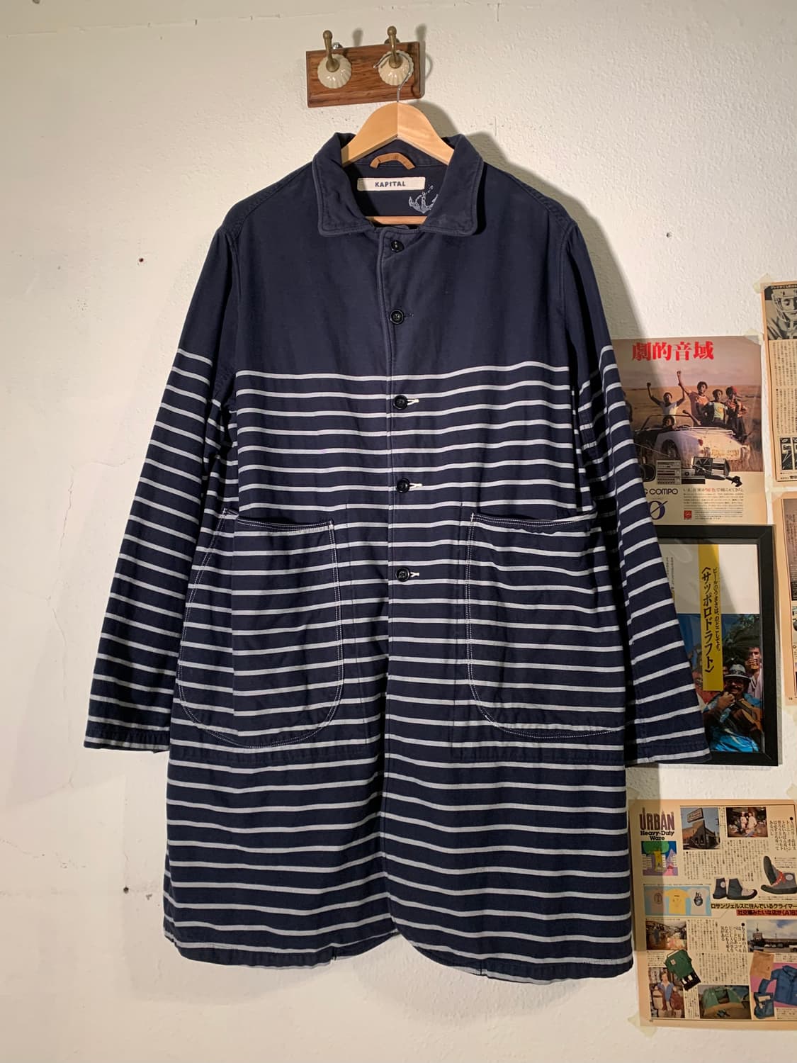 캐피탈 스트라이프 네이비 커버올 자켓 상품이미지1