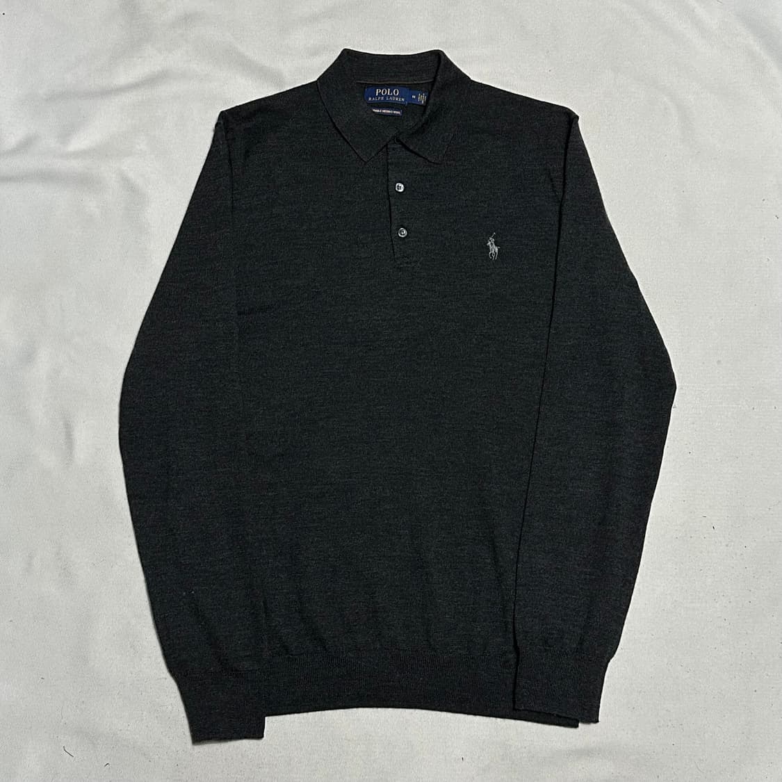 M 폴로랄프로렌 메리노 울 챠콜 카라 니트 상품이미지2