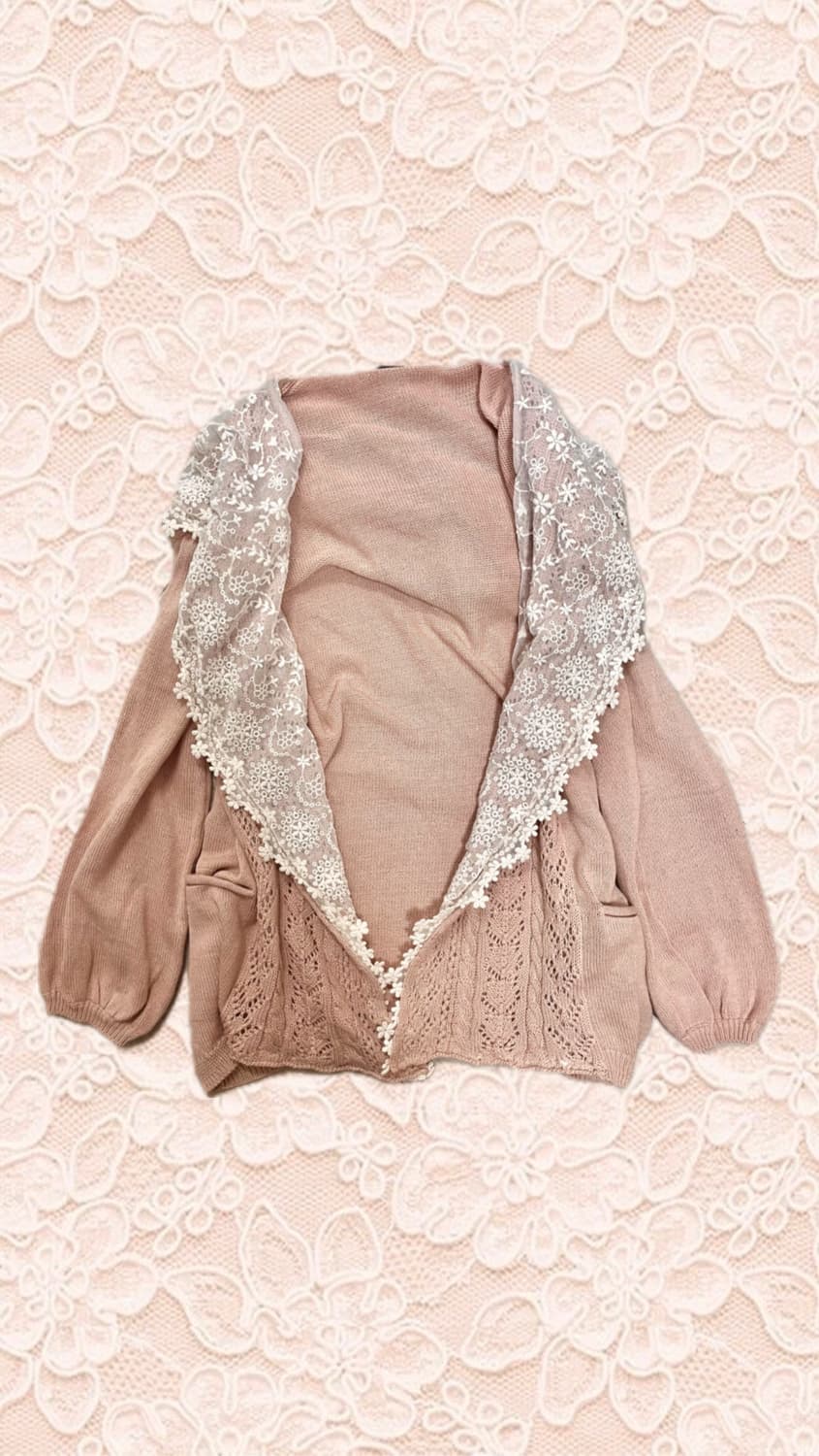 earth music 어스뮤직 라떼 레이스 니트 가디건 상품이미지3