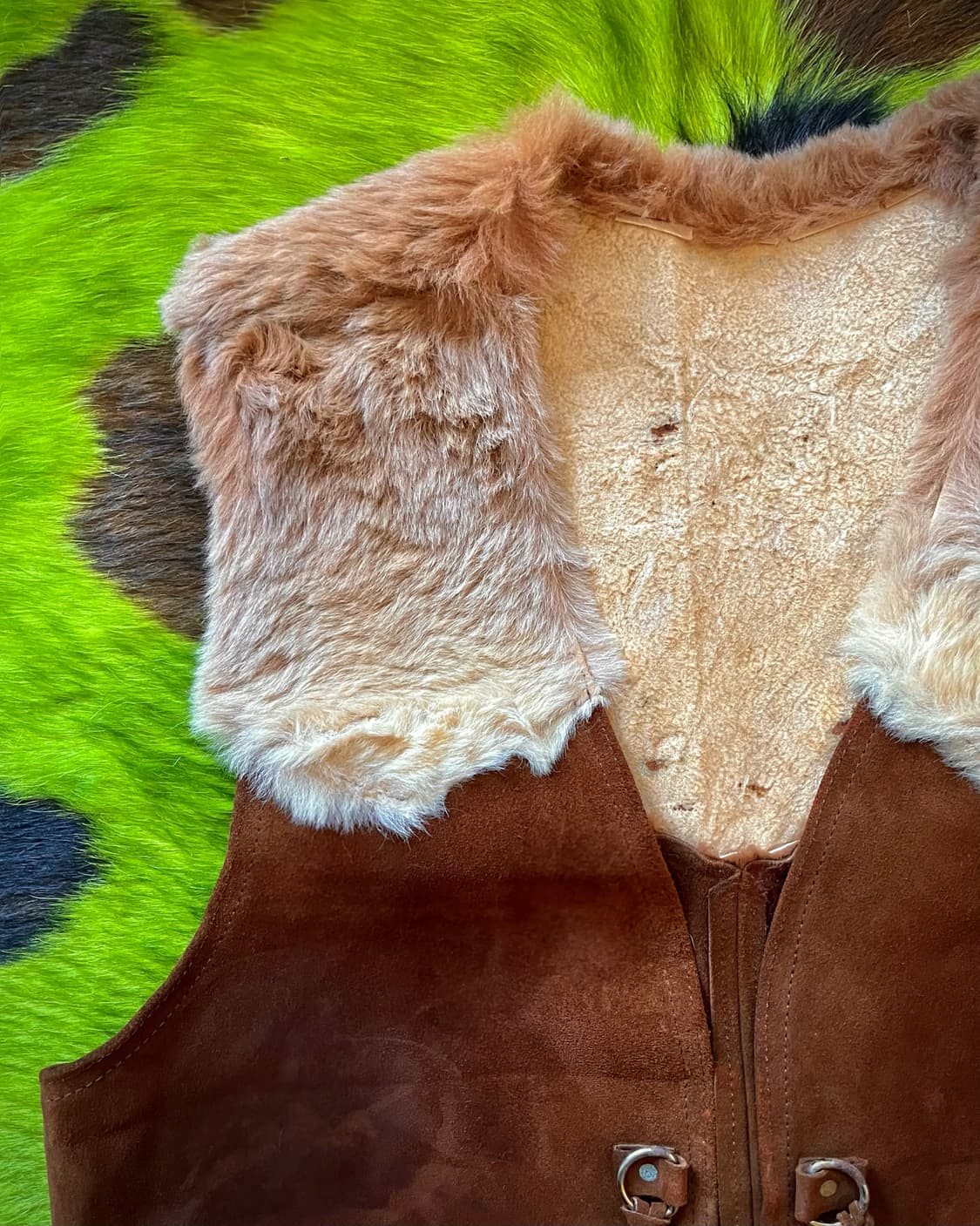 Western Vintage Vegetable Cowhide Vest 상품이미지5