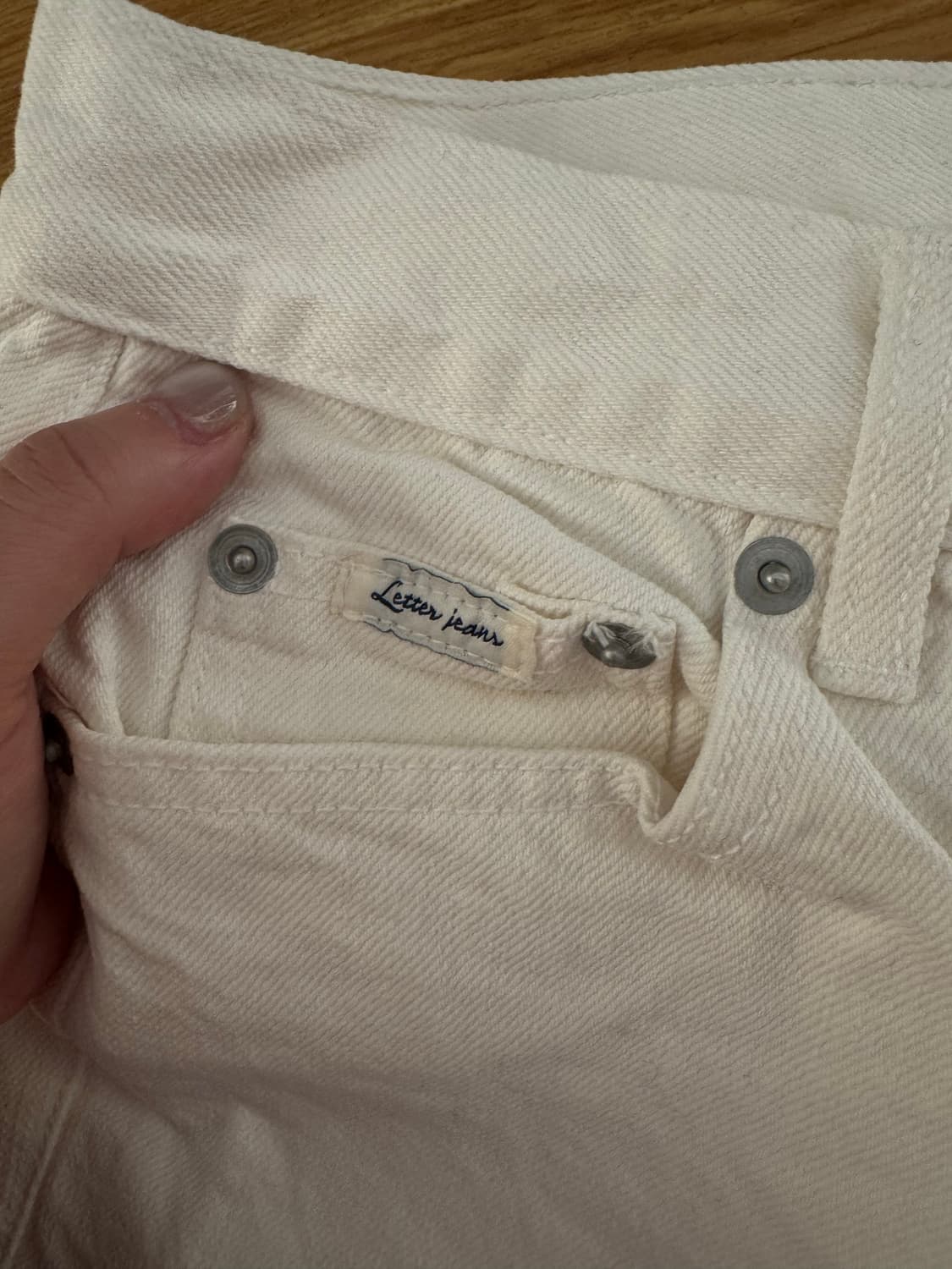 샵 레터 화이트 팬츠 S 상품이미지3