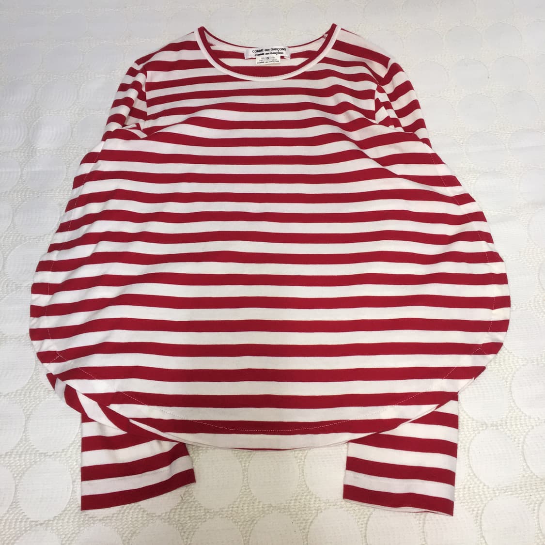 comme des garçons 레드 스트라이프 긴팔 상품이미지1