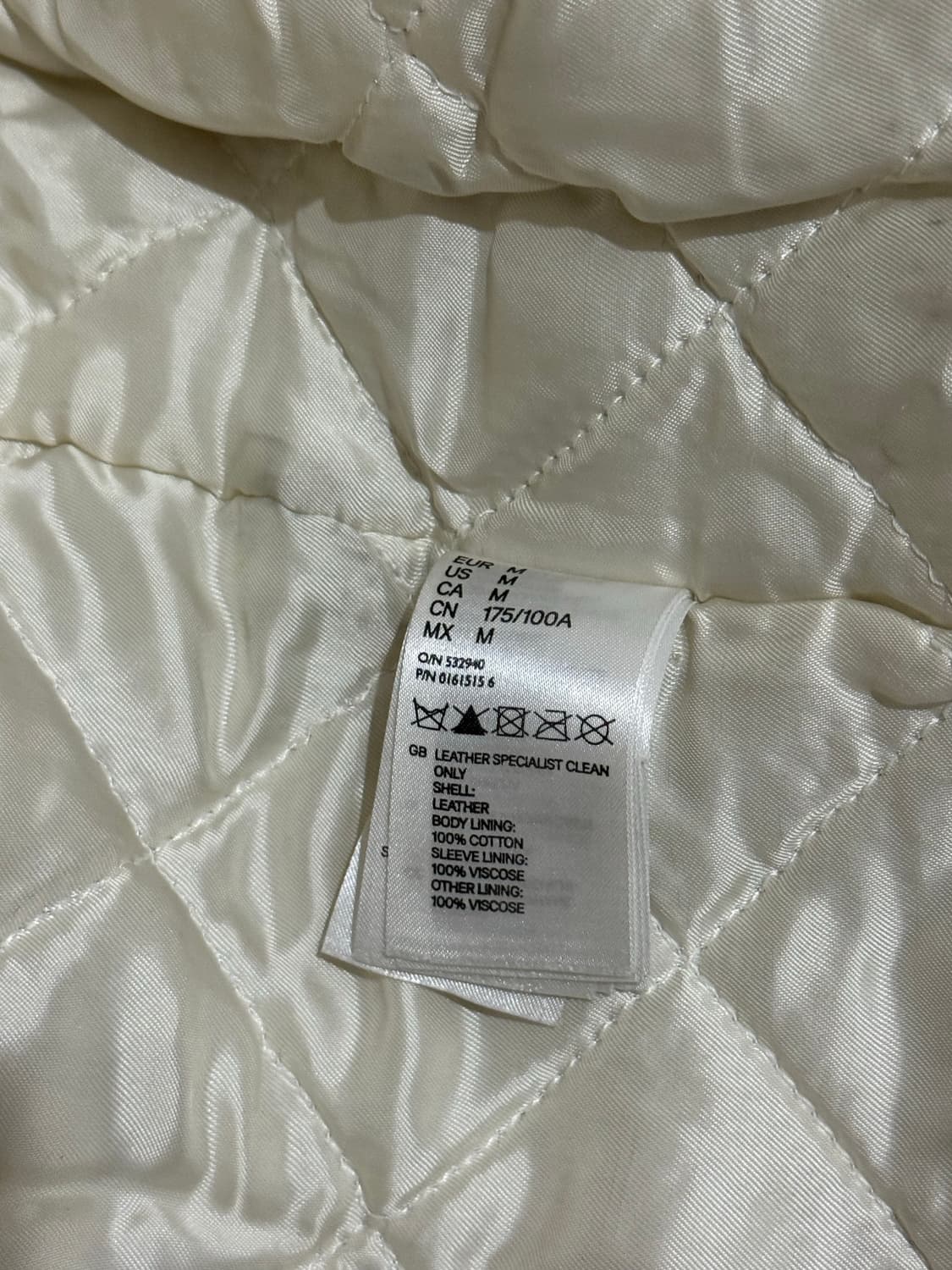 마르지엘라 hm 콜라보 화이트 가죽자켓 상품이미지3