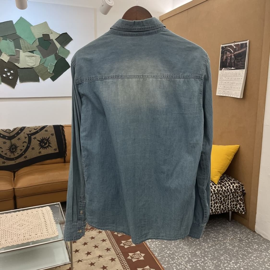 디키즈 컨트리 웨스턴 빈티지 워싱 데님 셔츠 L C10211 상품이미지4