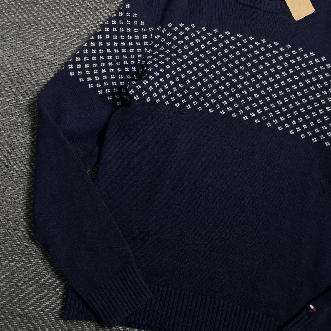 타미힐피거 패턴 라운드넥 니트 네이비o 4773 상품이미지3