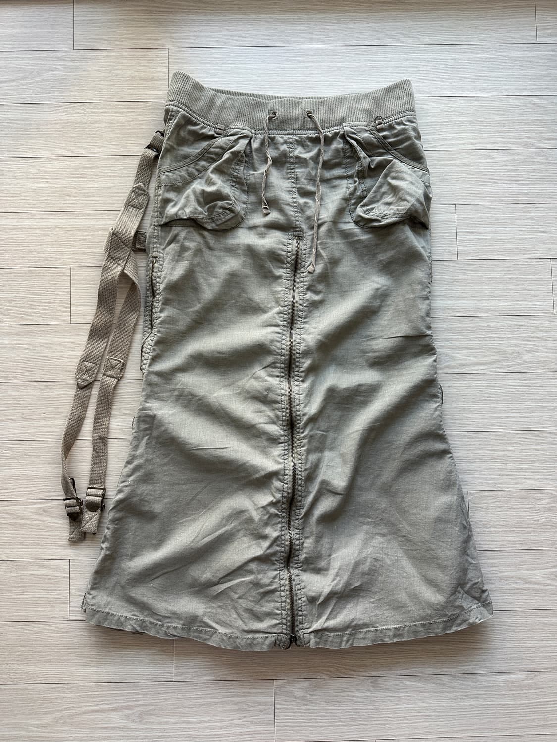 G.O.A goa 고아 카키 카고 본디지 맥시 스커트 상품이미지1