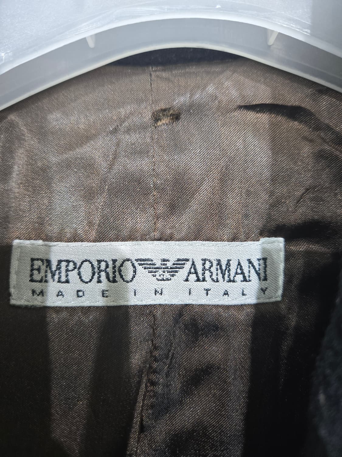 엠포리오 아르마니 블랙 벨트 롱 코트 상품이미지5