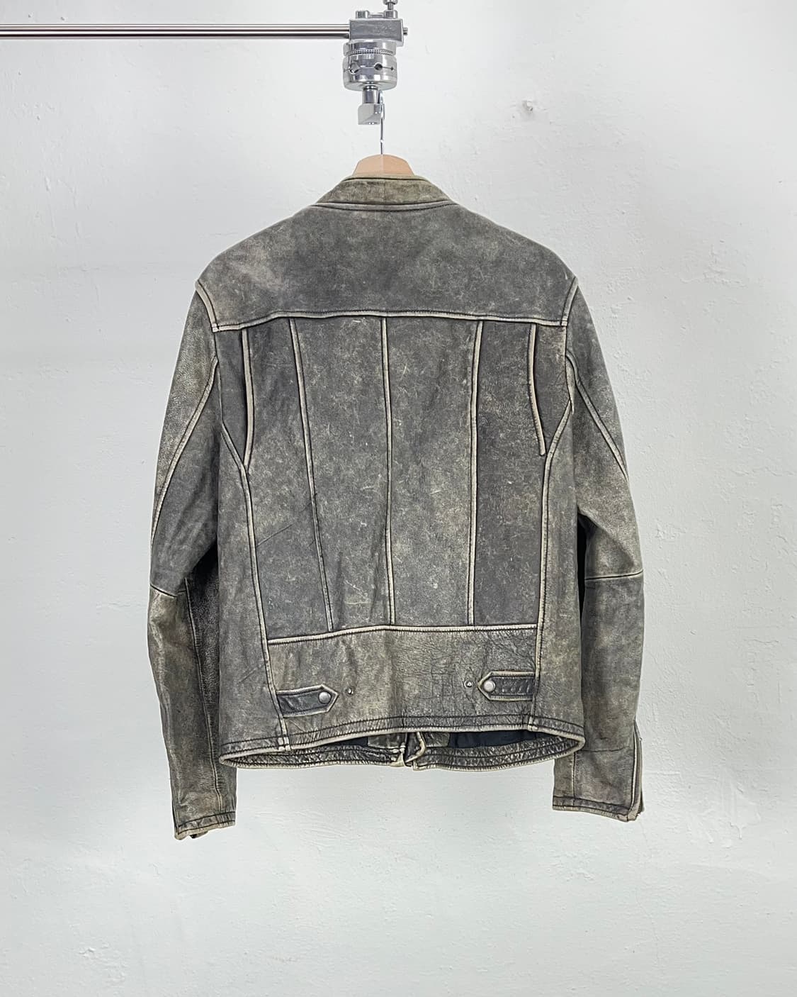 엘 옴므  카페레이서 카우하이드 싱글 바이커 자켓 상품이미지6