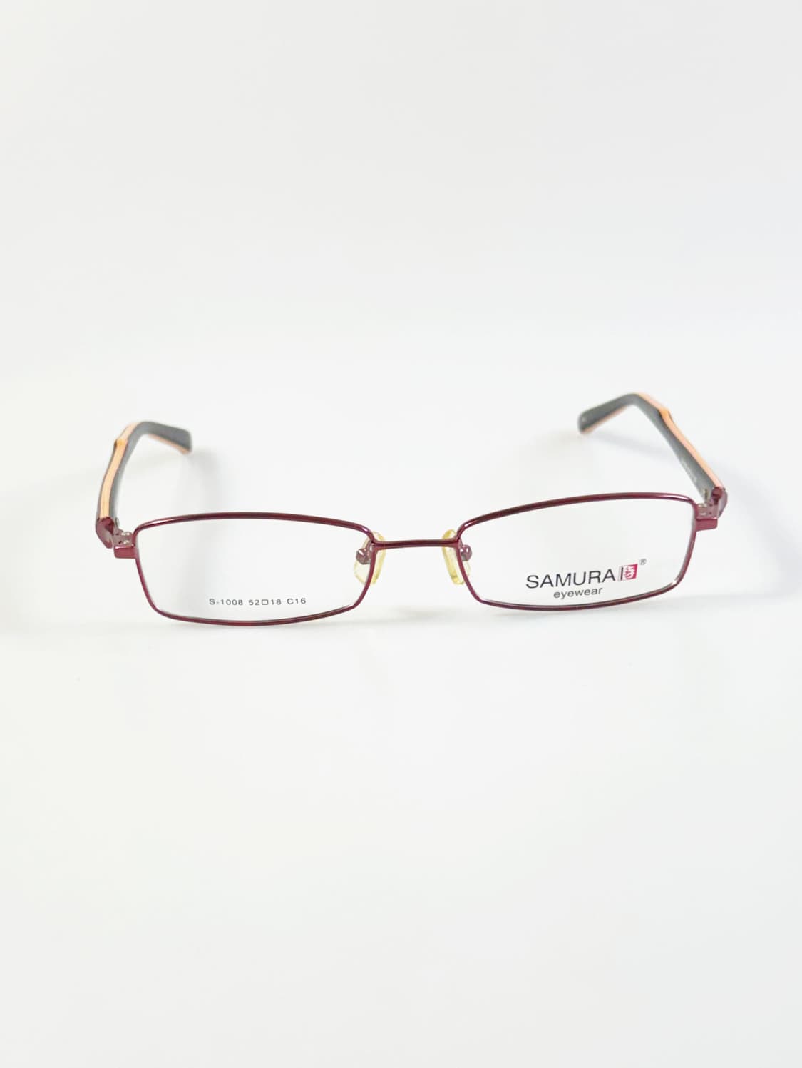 SAMURAI EYEWEAR 버건디 슬림 스퀘어 메탈 빈티지 안경 상품이미지2