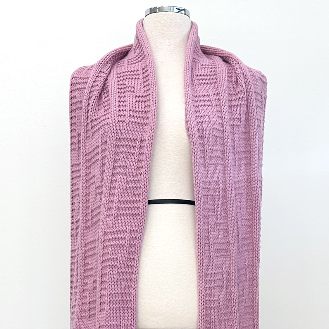 펜디 팬디 FF 주카 패턴 울 100% 니트 머플러 목도리 핑크 상품이미지2