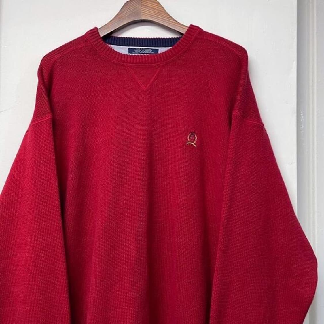 90s 타미힐피거 월계수 라운드 니트 (2XL)   상품이미지1