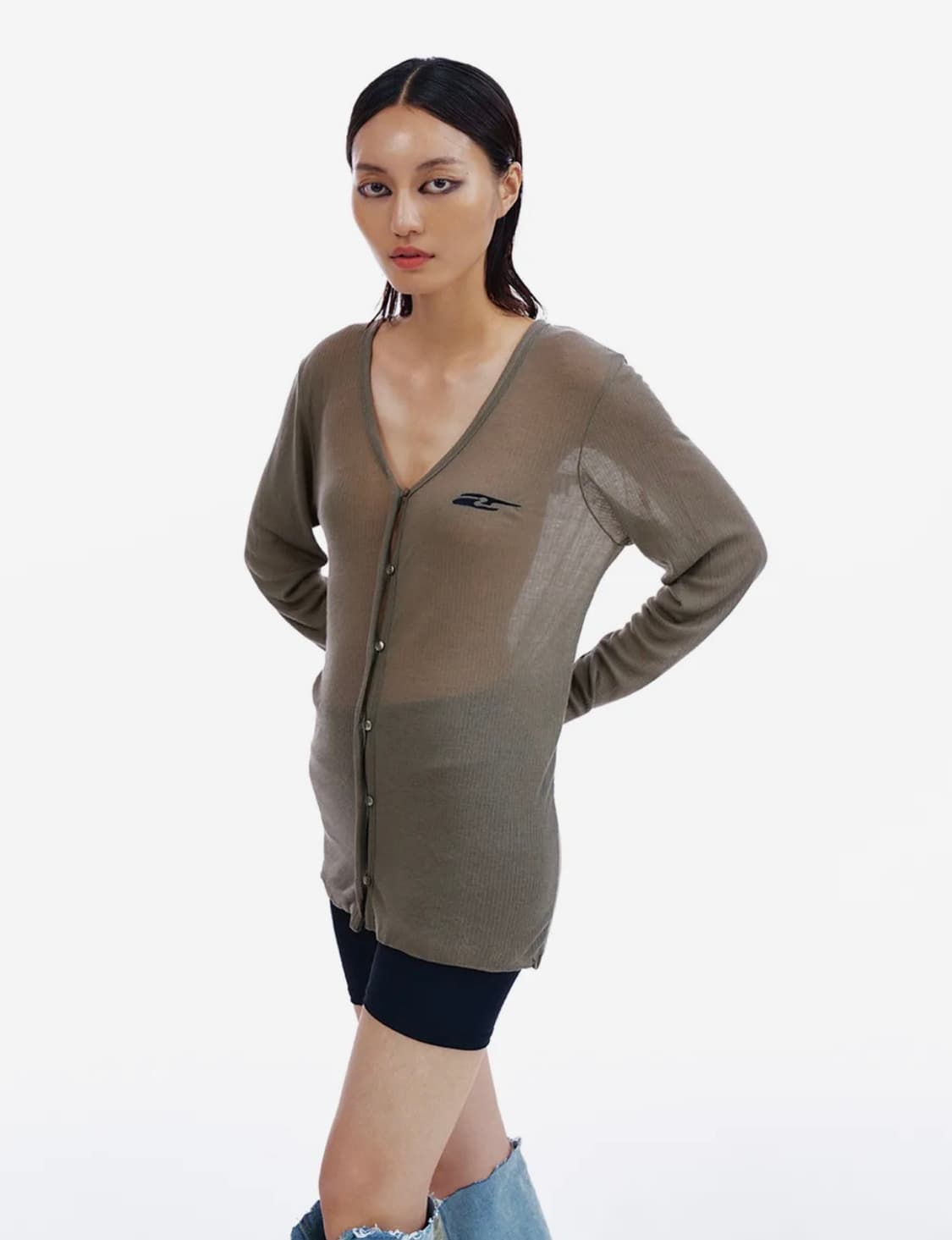 DRAPE LONG CARDIGAN KHAKI 상품이미지4