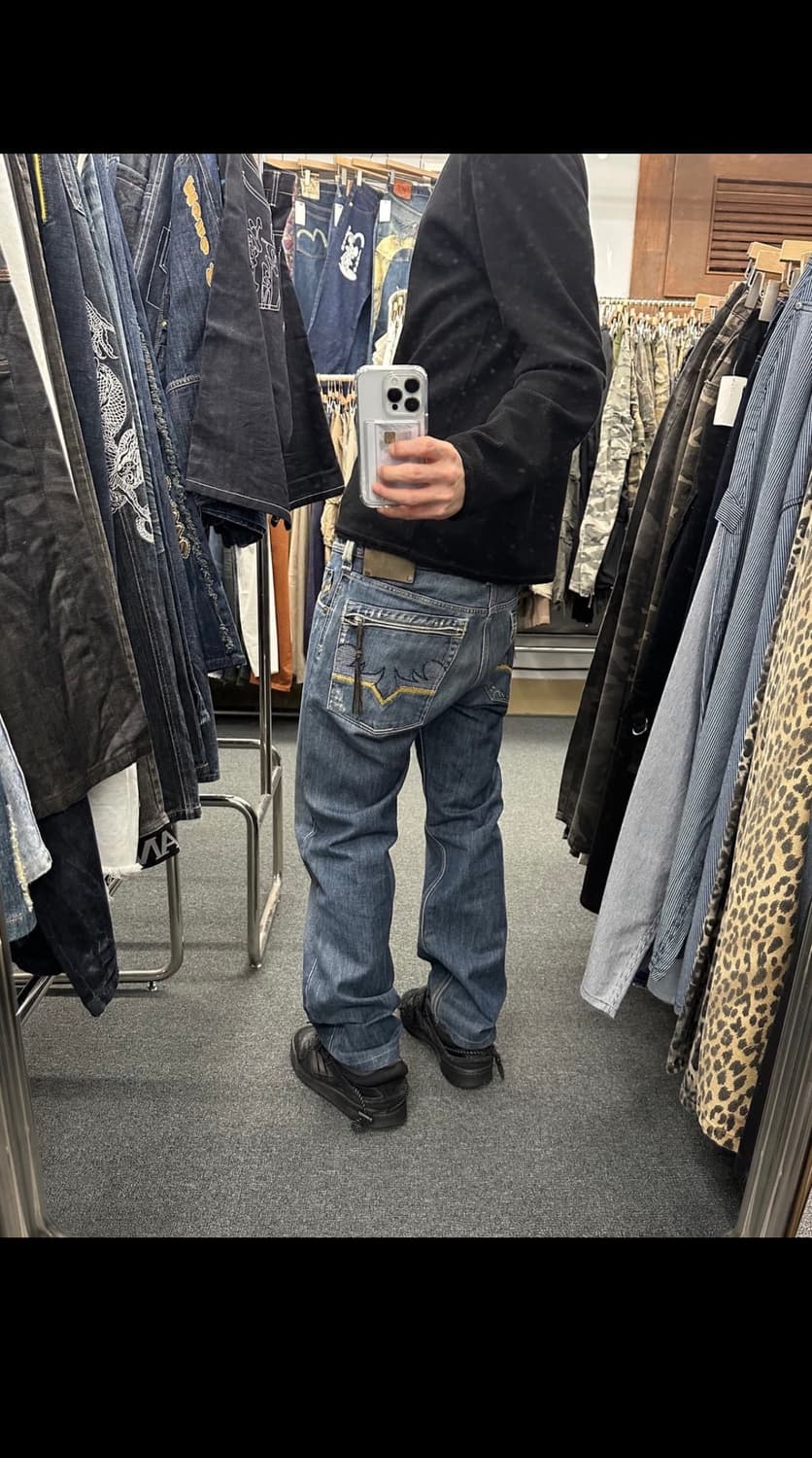 디젤 빈티지 워싱 자수 데님팬츠  상품이미지1