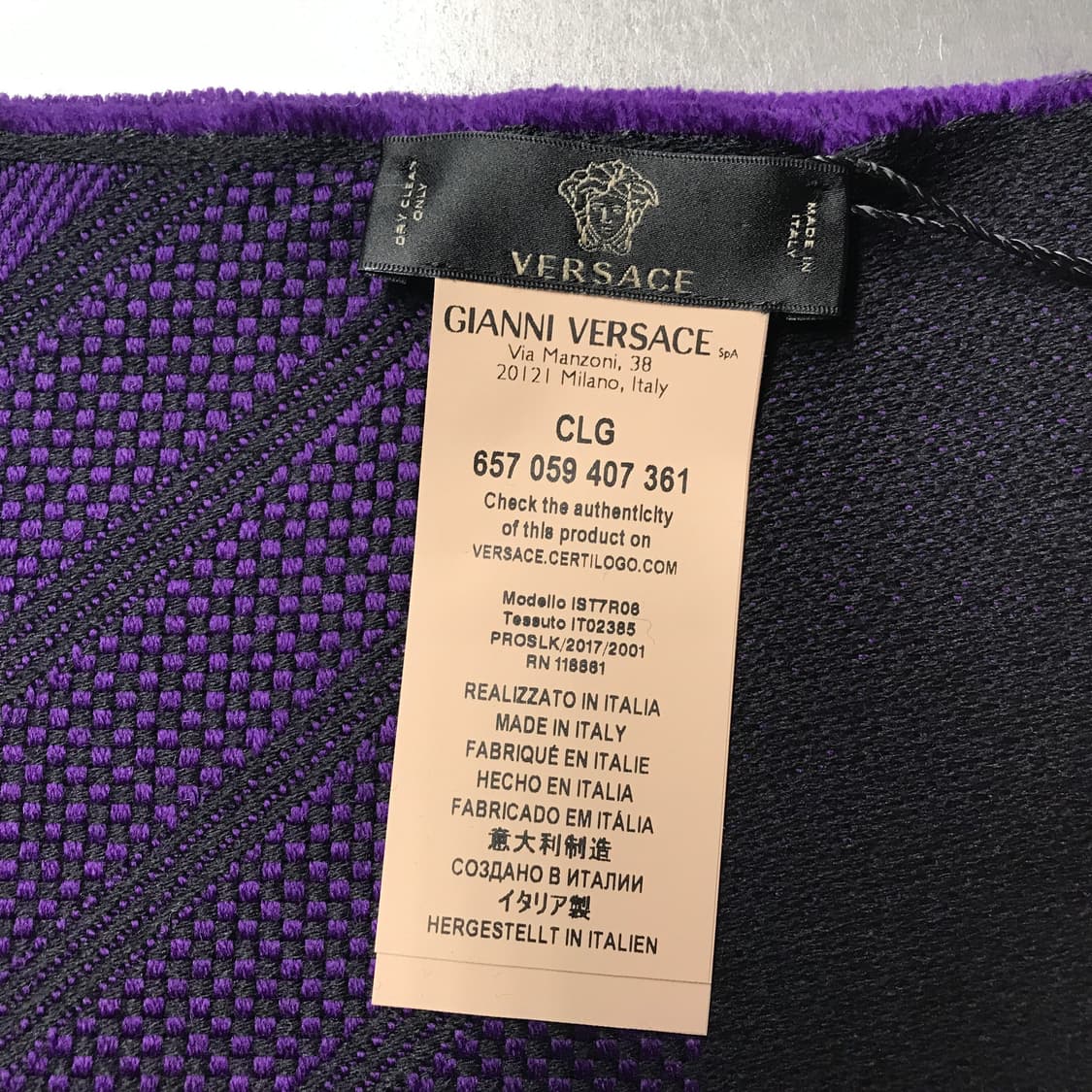 베르사체 메두사 머플러 퍼플 상품이미지7
