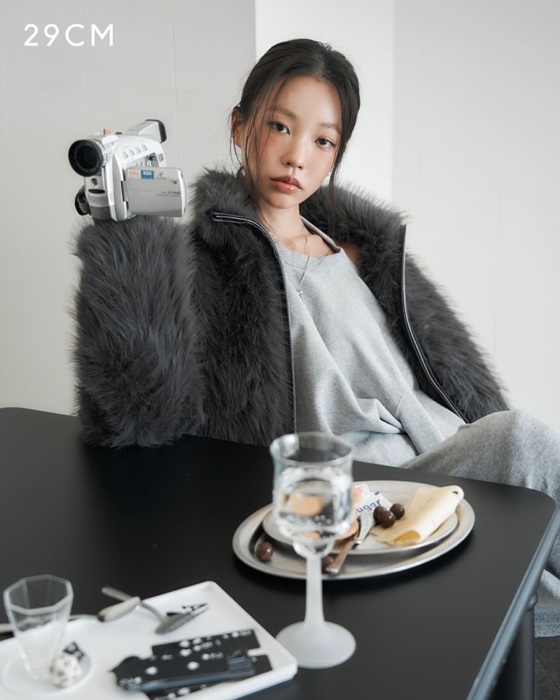 LCDC TM NEW FUR ZIP-UP JARKET GREY 상품이미지1