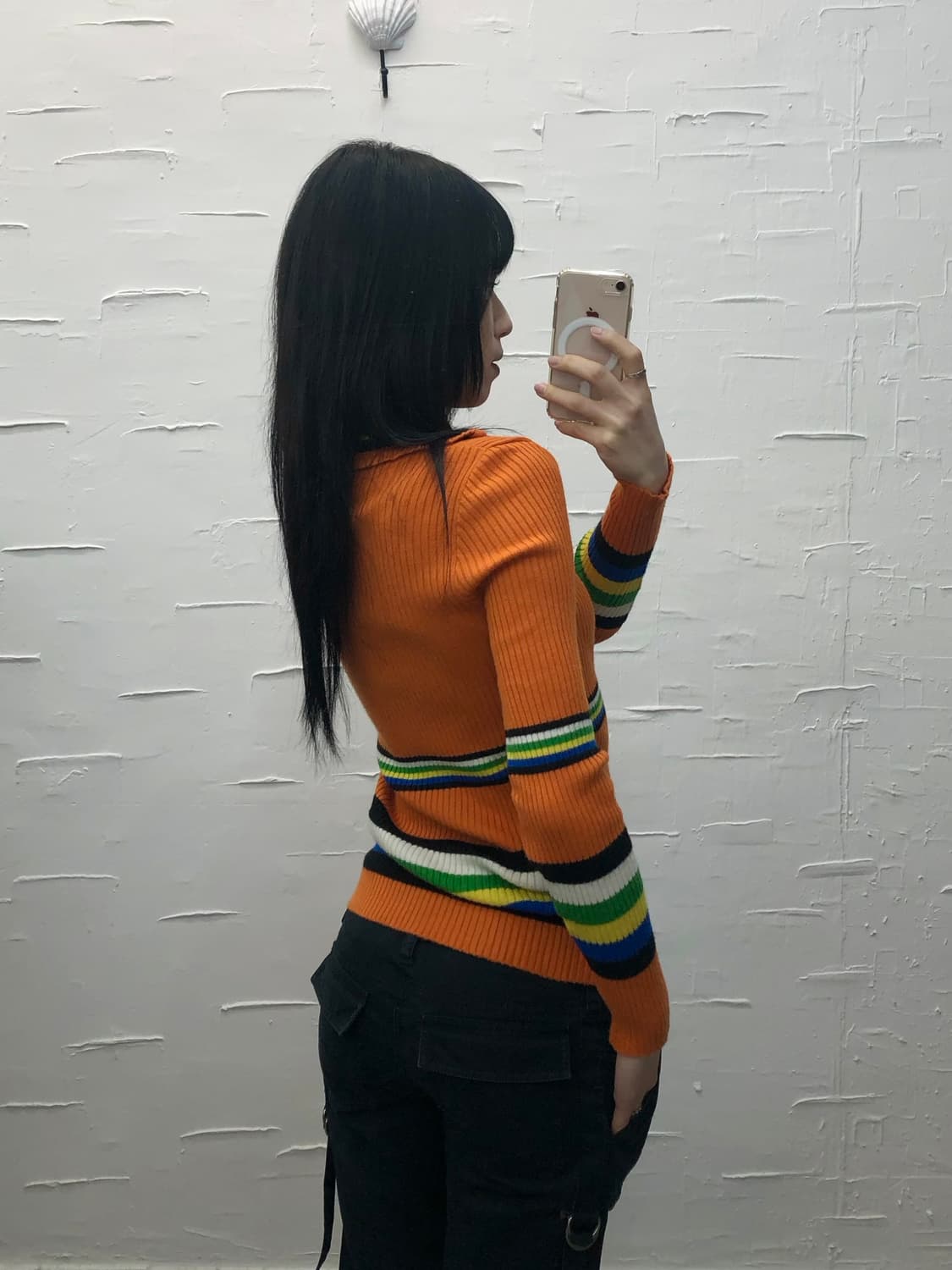 Burnt orange stripe knit 상품이미지4
