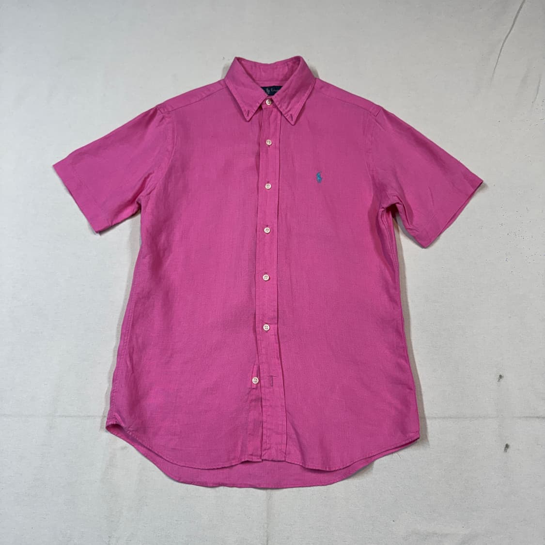S) 폴로 랄프로렌 핑크 반팔 린넨 셔츠 상품이미지1
