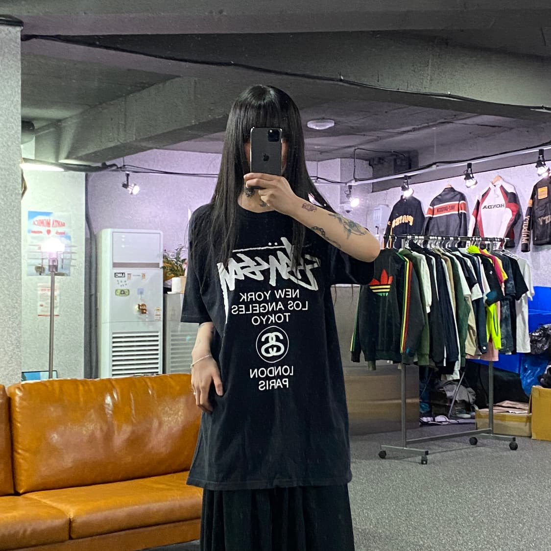 스투시 월드투어 블랙 반팔 B4607 상품이미지1