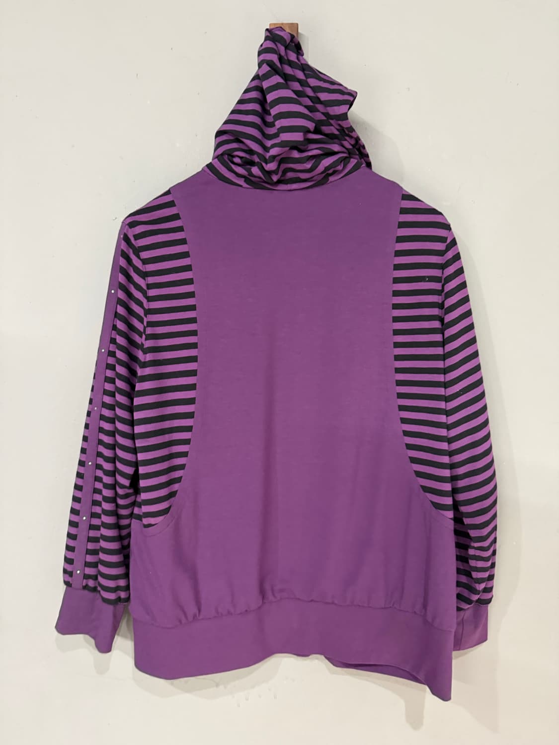 stripe pattern cubic line hood zip-up 상품이미지10