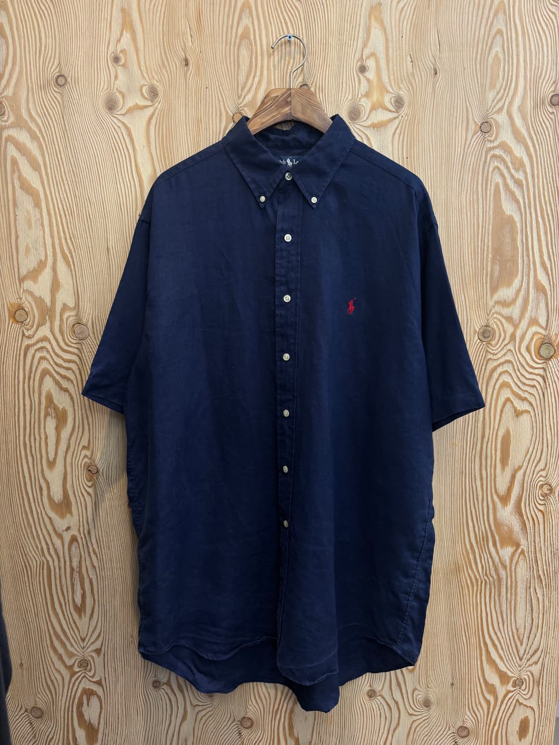 폴로 린넨 반팔 셔츠 네이비 상품이미지1