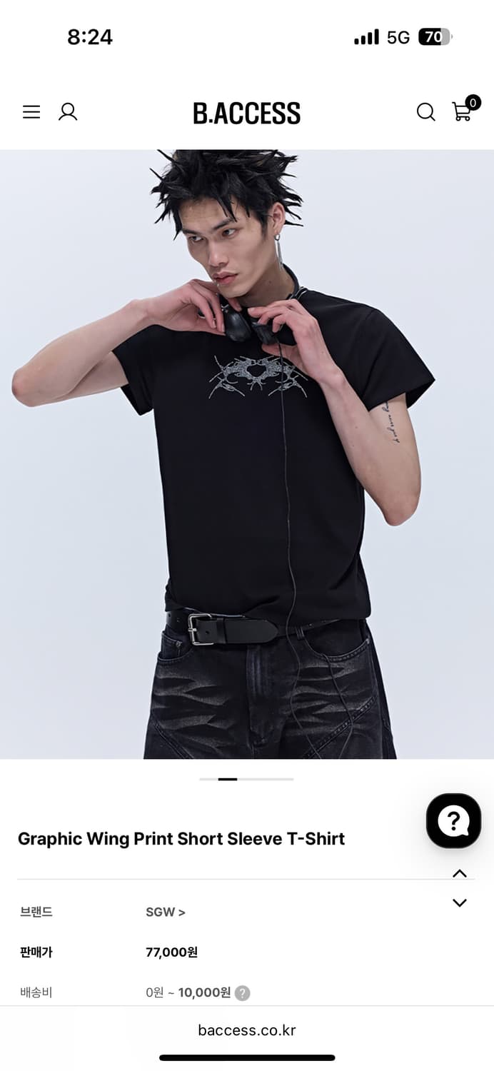 비엑세스 baccess Graphic Wing Print Short Sl 상품이미지2