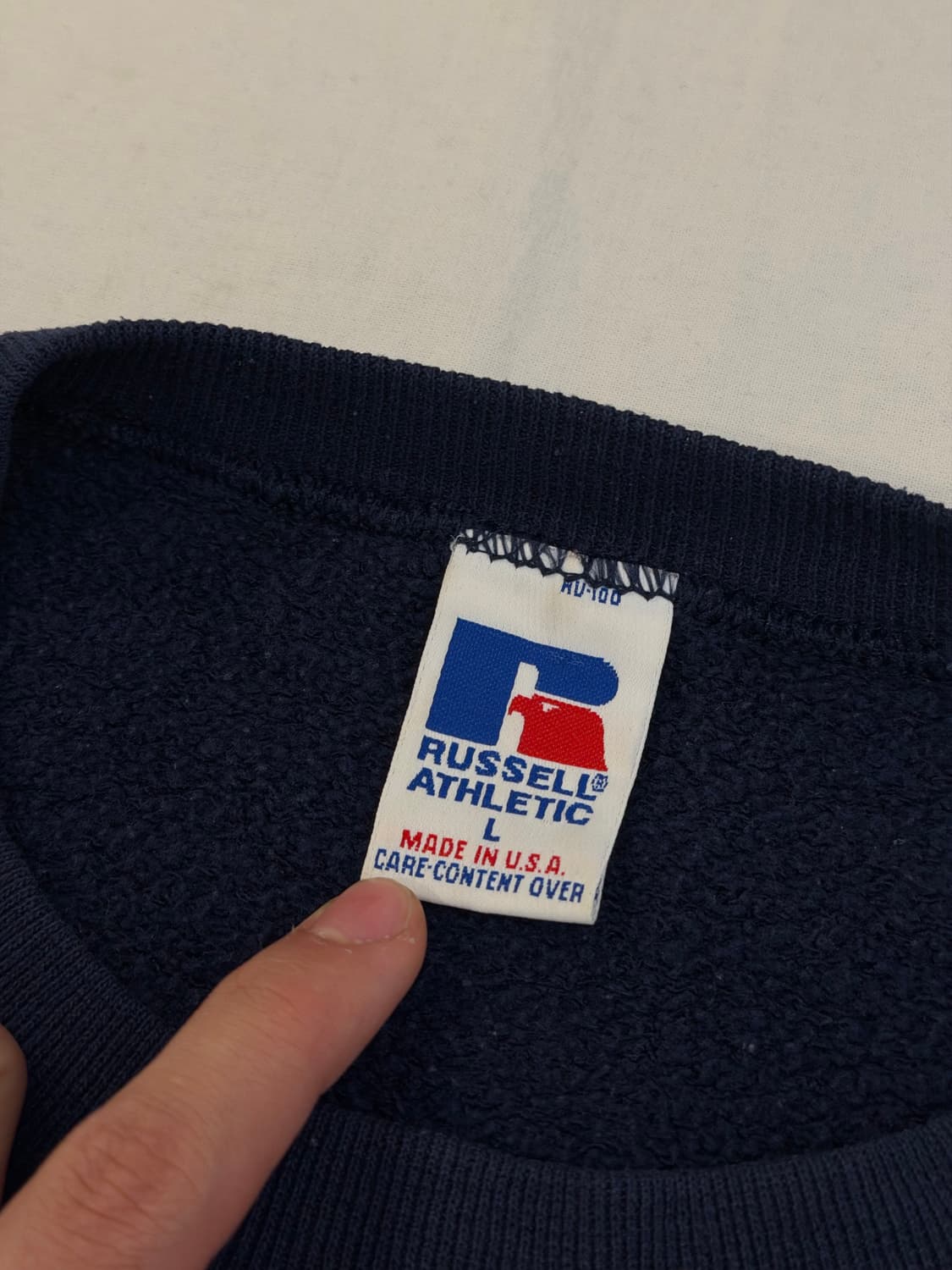 90s 러셀 에슬레틱 컬리지 스웻셔츠 맨투맨 네이비 상품이미지4