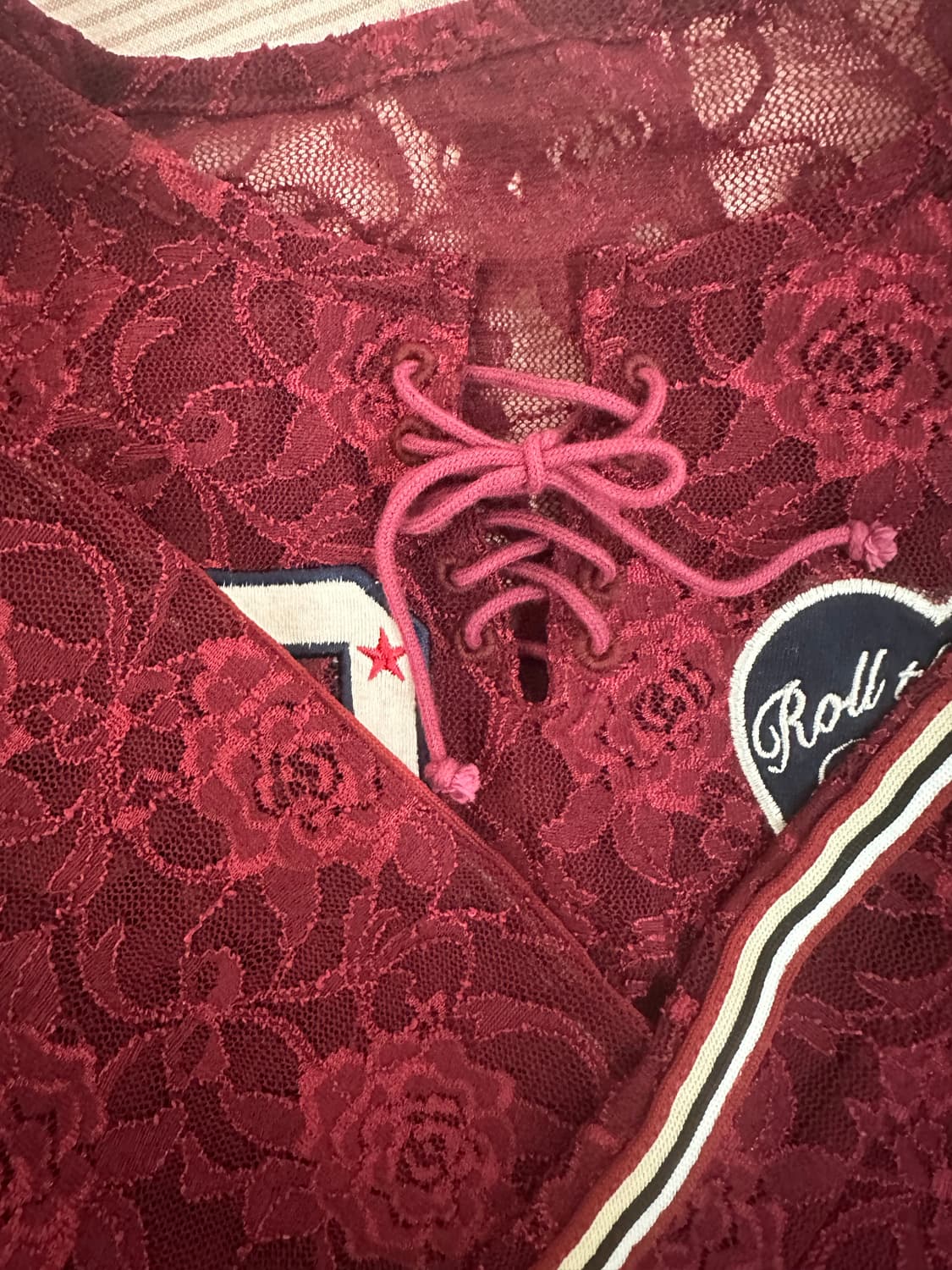 갸루 배디 badee 레이스업 매쉬티 상품이미지2